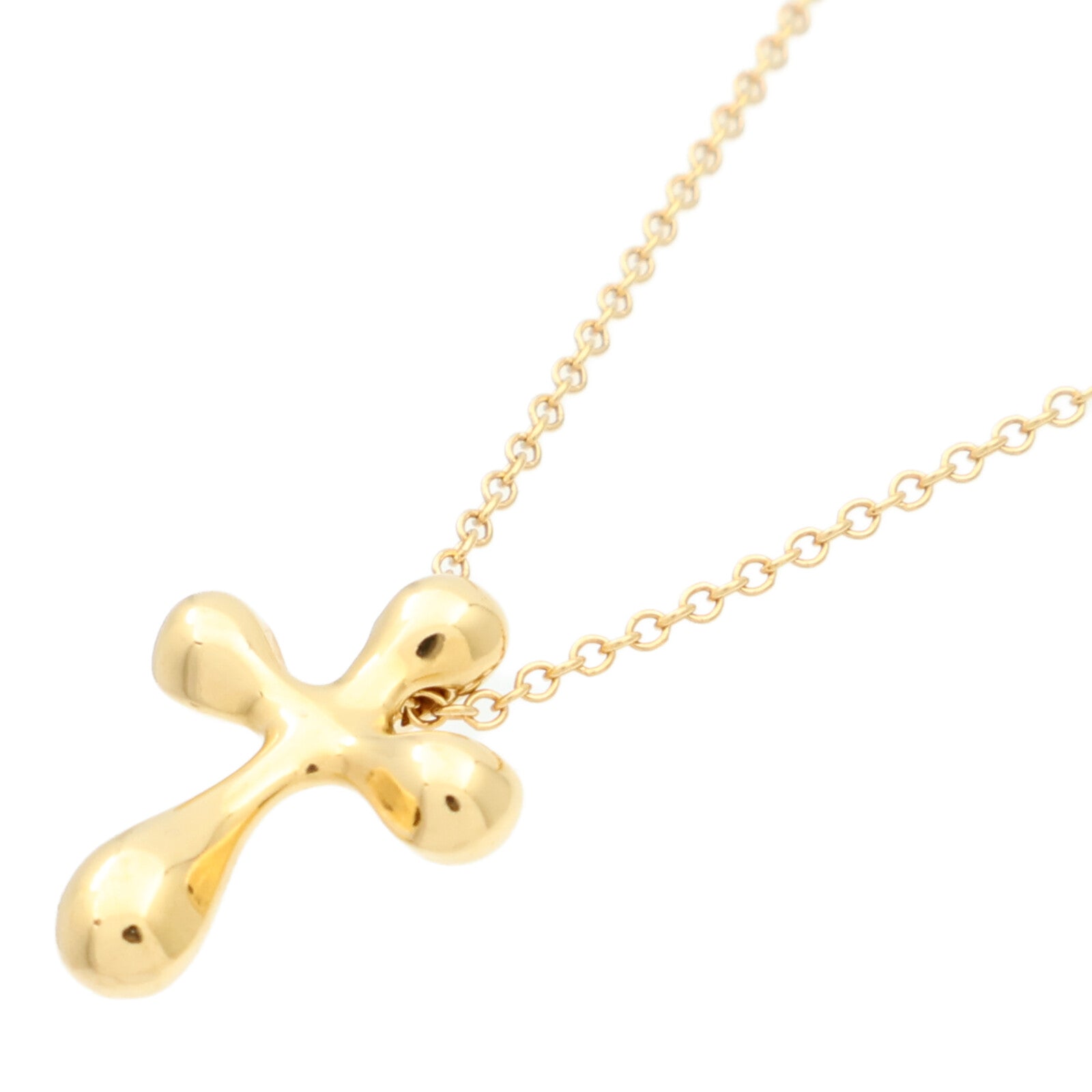 TIFFANY＆CO 18K黃金Elsa Peretti Cross Pendant項鍊