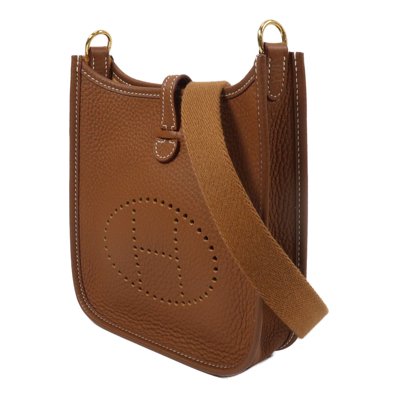 HERMES Clemence皮革Evelyne TPM肩背袋Gold