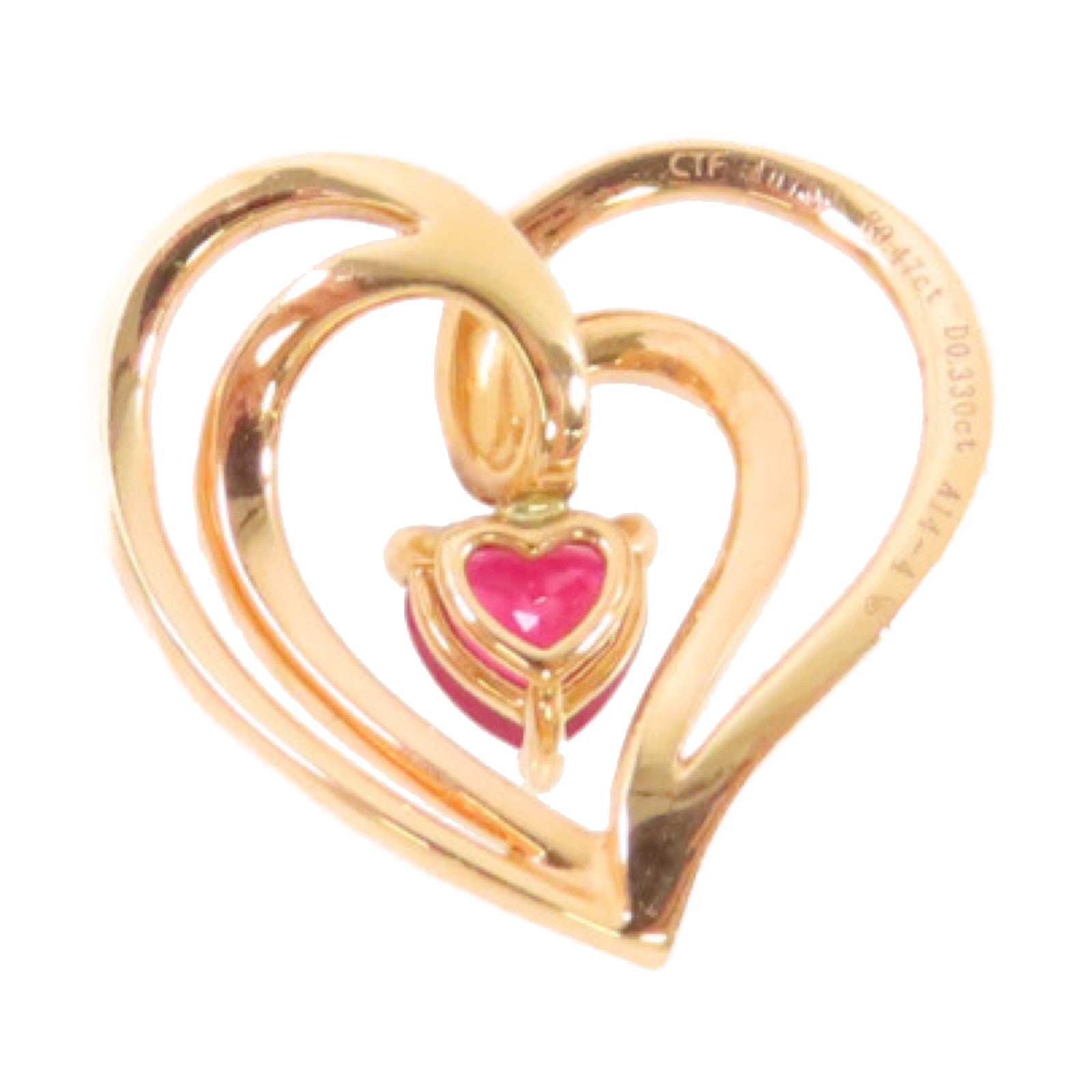 JEWELRY 【激減優惠】18K玫瑰金/0.47ct紅寶石/0.33ct鑽石Ruby Diamond Pendant Top吊墜頭扣