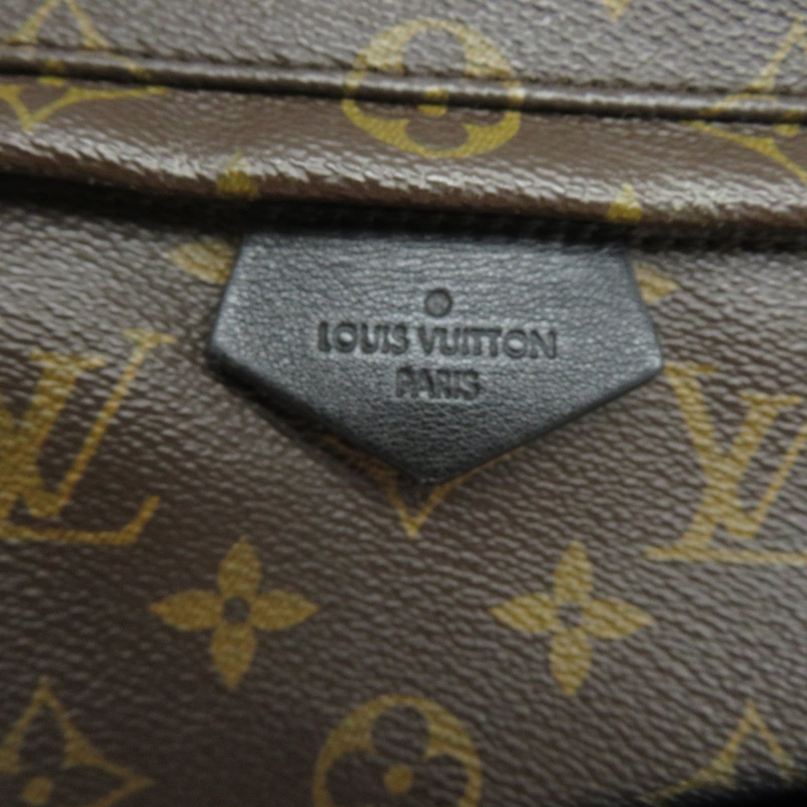LOUIS VUITTON Monogram Macassar Palm Springs MM金扣背包啡色/黑色