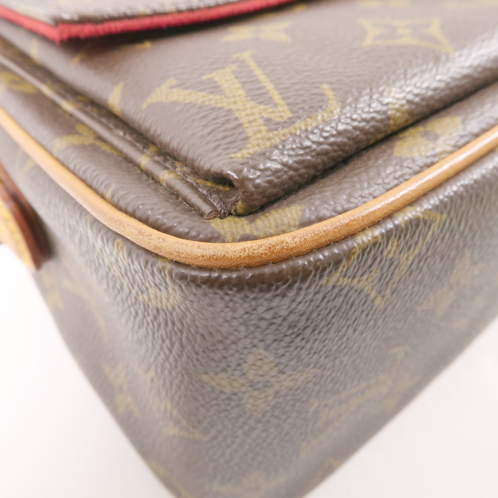 LOUIS VUITTON Monogram Viva Cite MM金扣肩背袋棕色