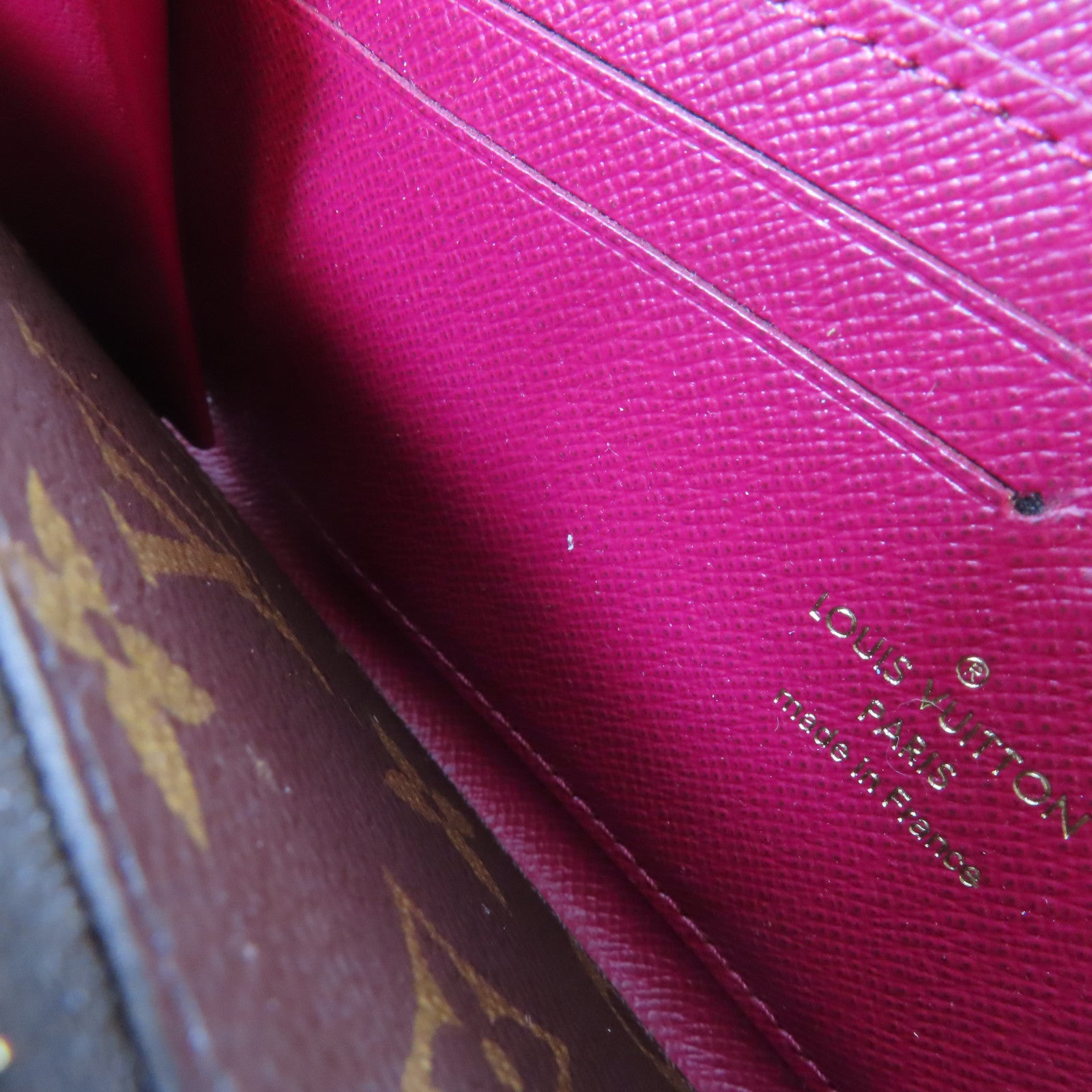 LOUIS VUITTON Monogram Zipper Wallet金扣長錢包啡色