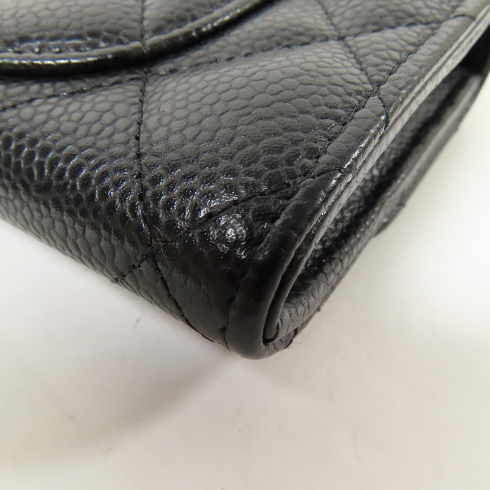 CHANEL 牛皮皮革Long Wallet金扣長錢包