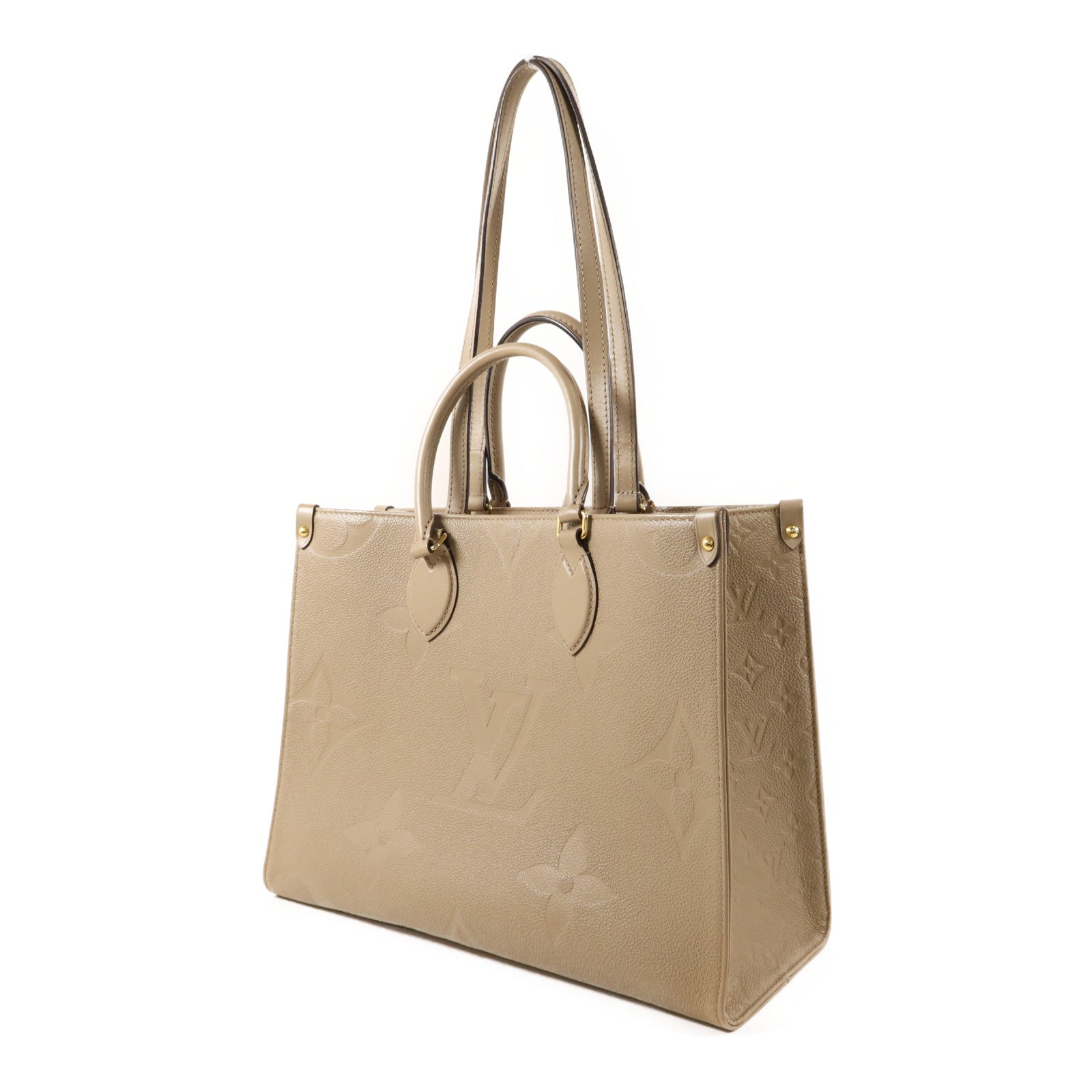 LOUIS VUITTON Monogram Empreinte On The Go MM金扣手挽肩背兩用袋