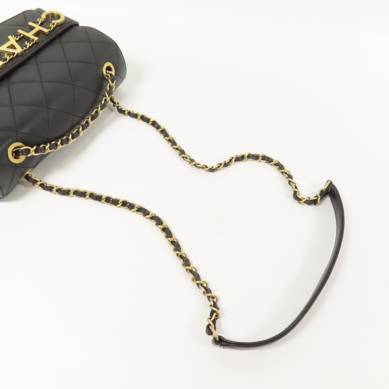 CHANEL 羊皮皮革Chain Shoulder Bag金扣鏈帶肩背袋