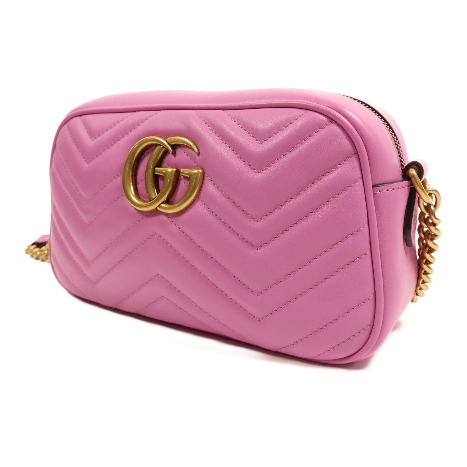 GUCCI 牛皮皮革GG Marmont金扣肩背袋