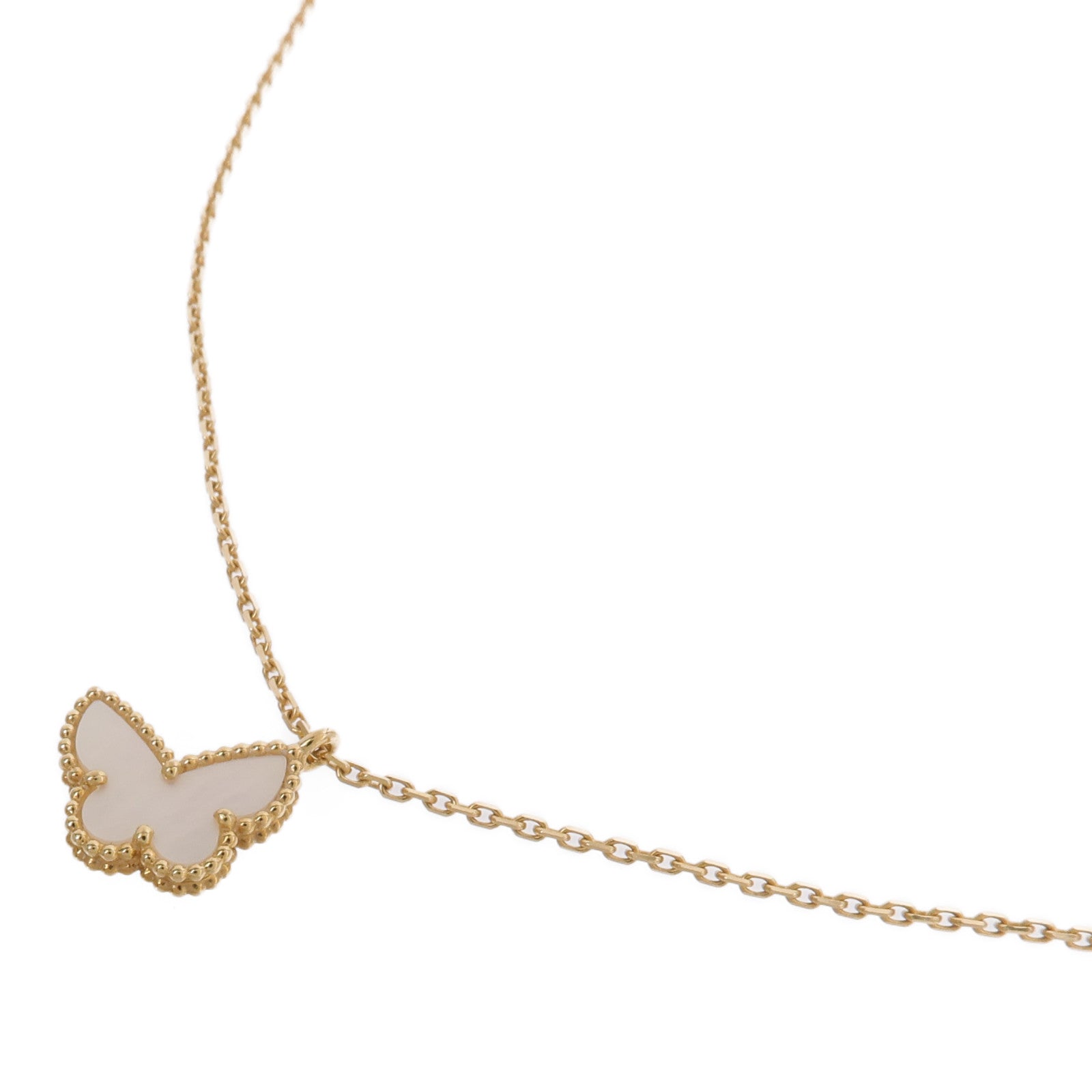 Van Cleef & Arpels 18K黃金Sweet Butterflies珍珠母貝項鍊