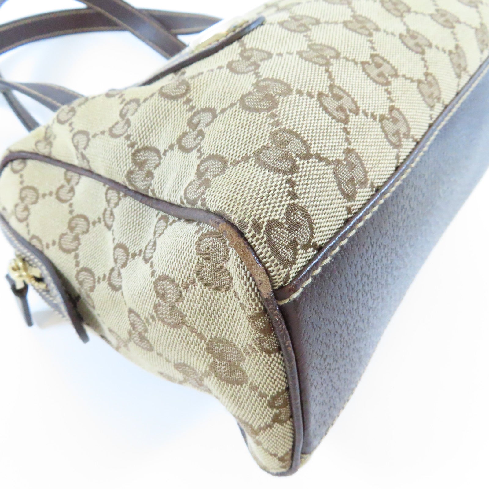 GUCCI 帆布Shoulder Bag金扣肩背袋啡色