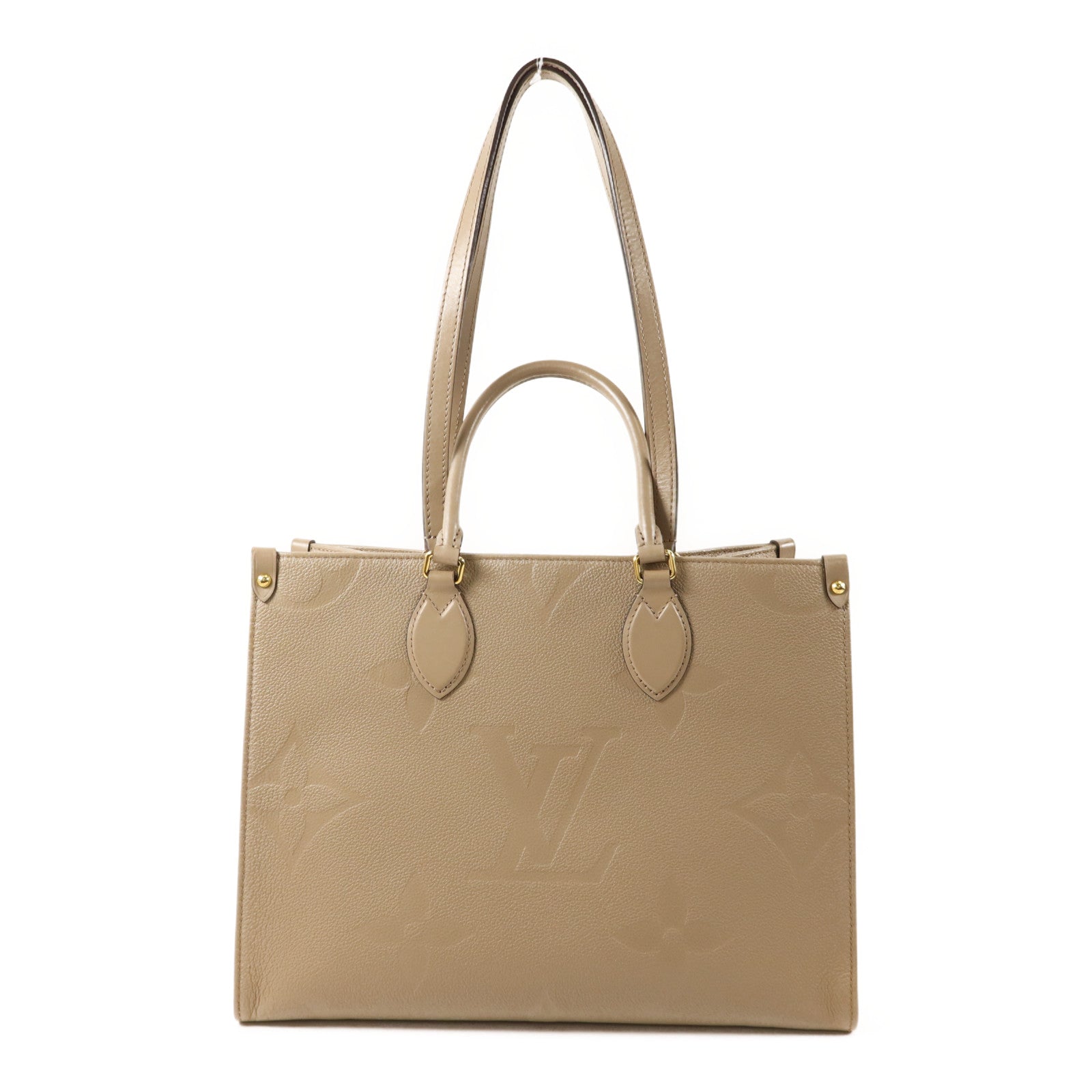LOUIS VUITTON Monogram Empreinte On The Go MM金扣手挽肩背兩用袋