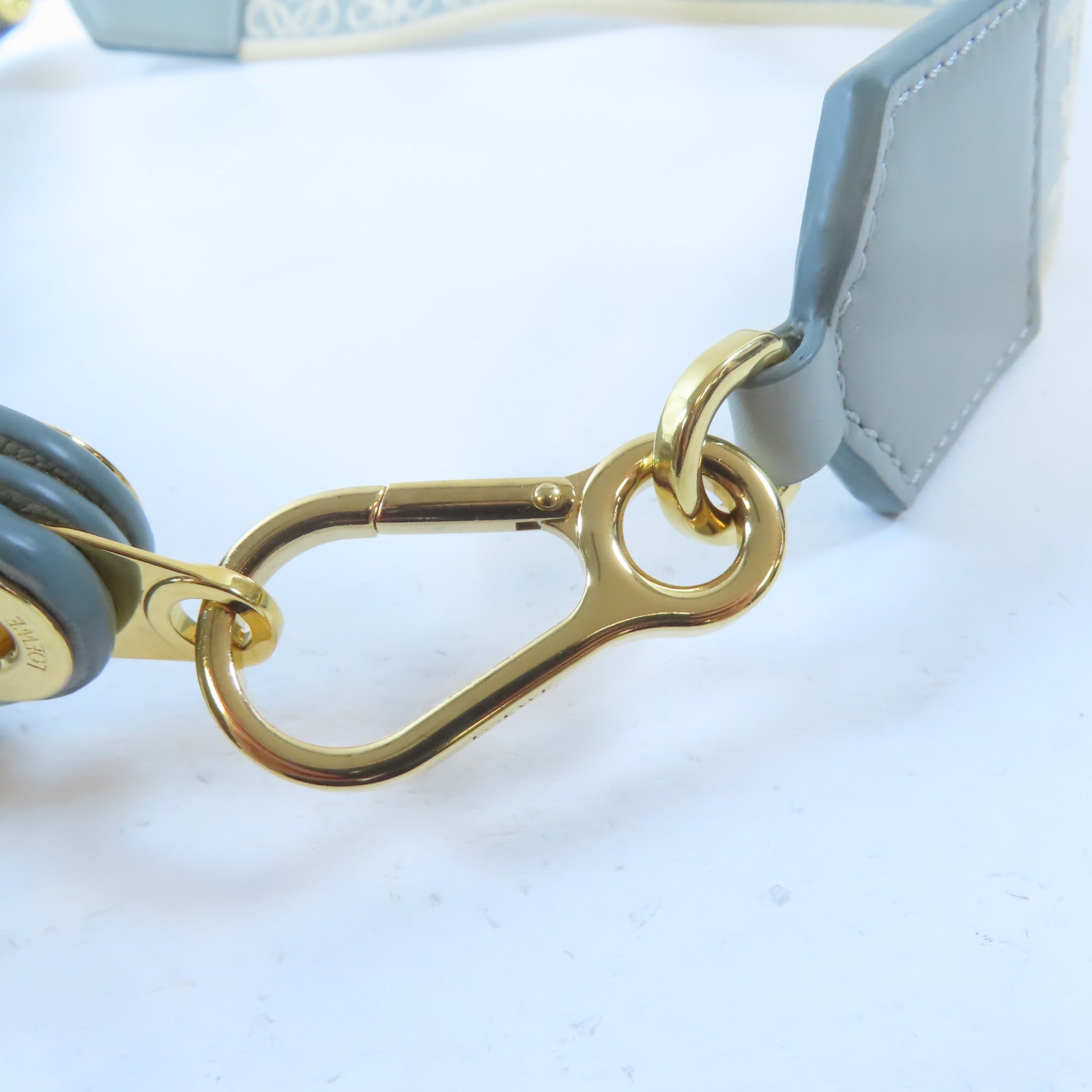 LOEWE GHW Luna Bag Shoulder Handbag Calfskin Leather Gray