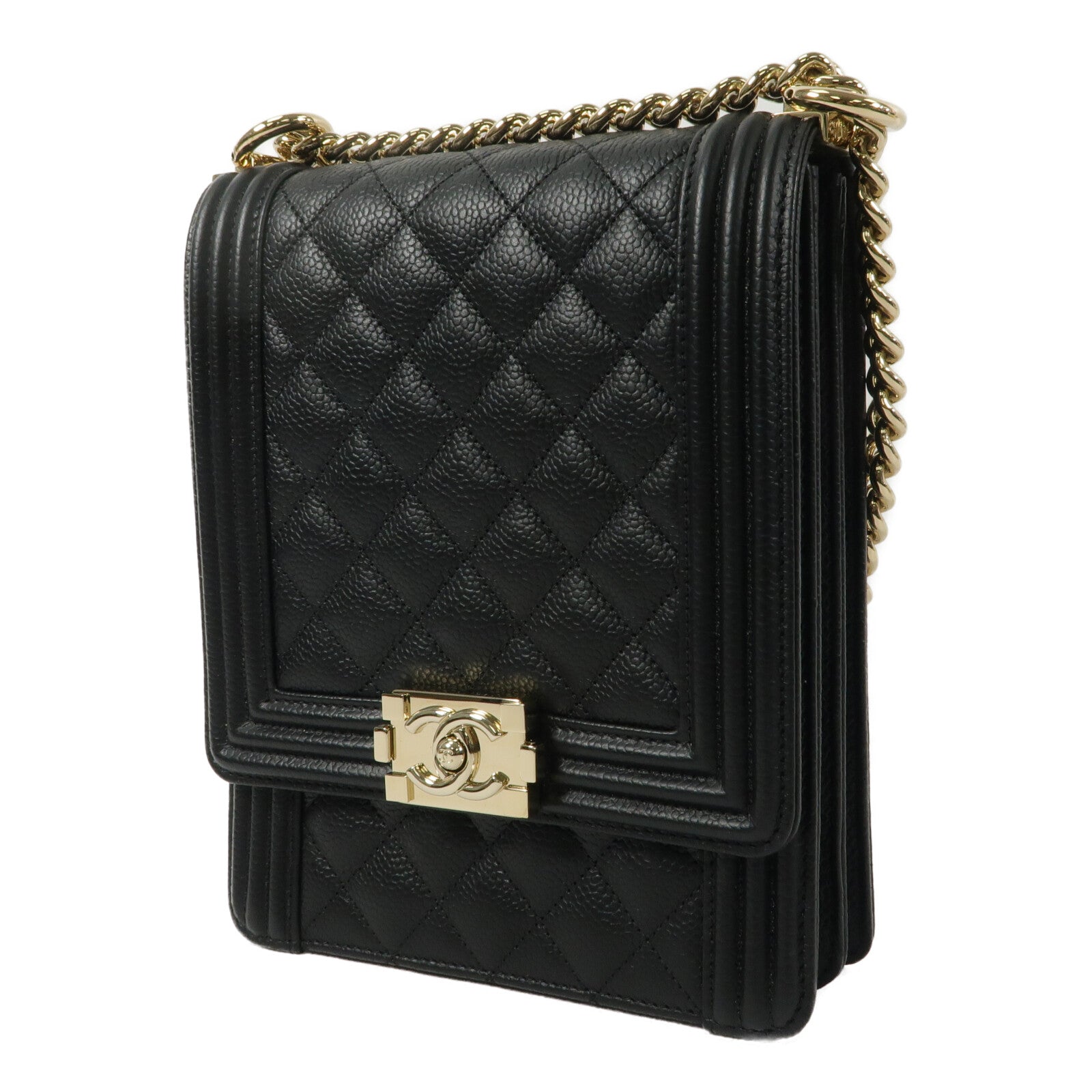 CHANEL 牛皮皮革North Souuth Boy鏈帶肩背袋