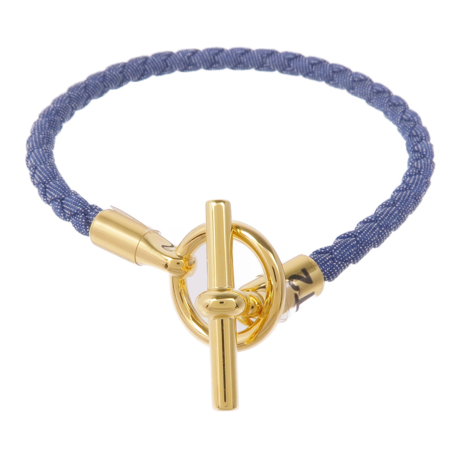 HERMES 牛仔布Glenan H Jean Bracelet金扣手帶