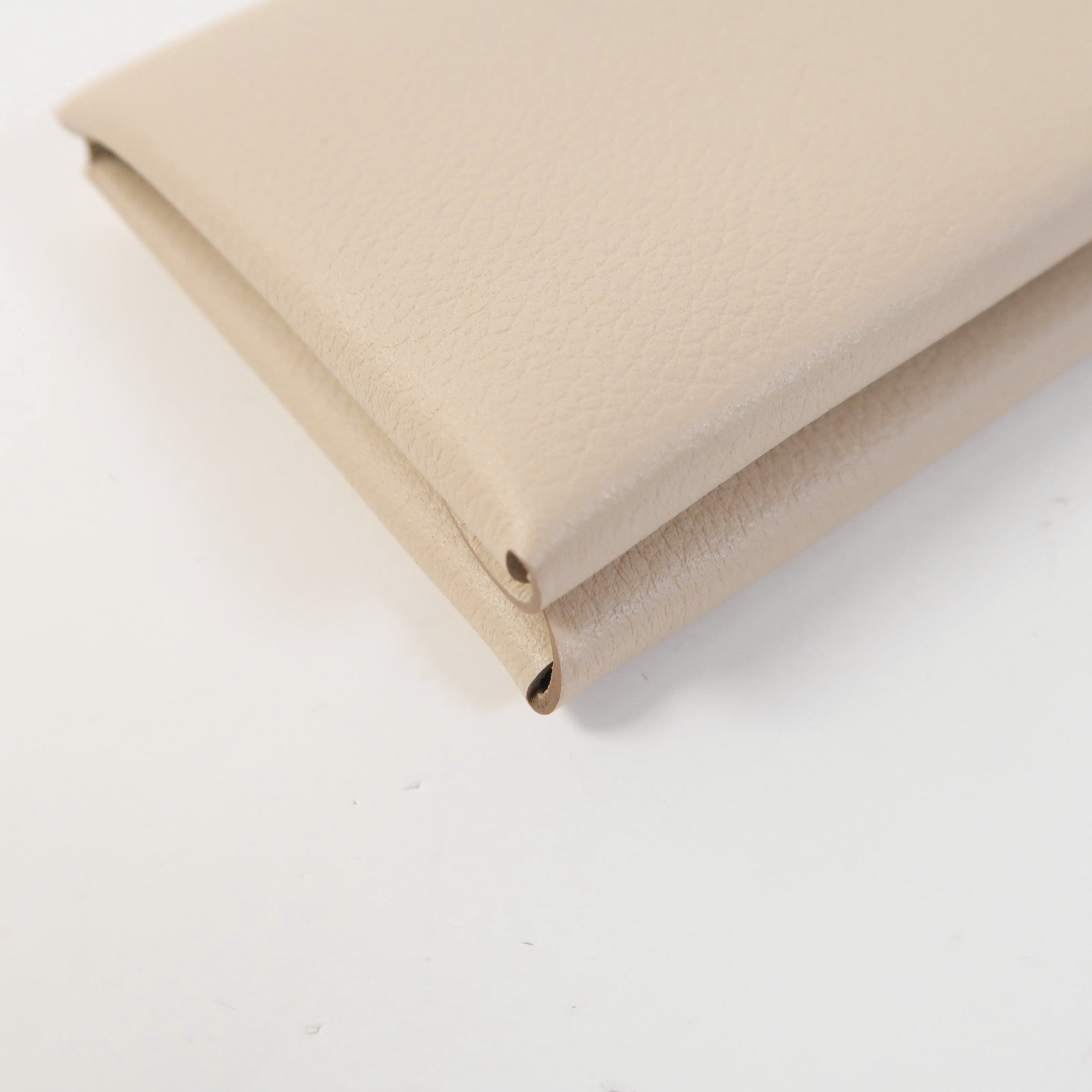 HERMES PHW Calvi Duo Card Case Evercolor Leather Beton