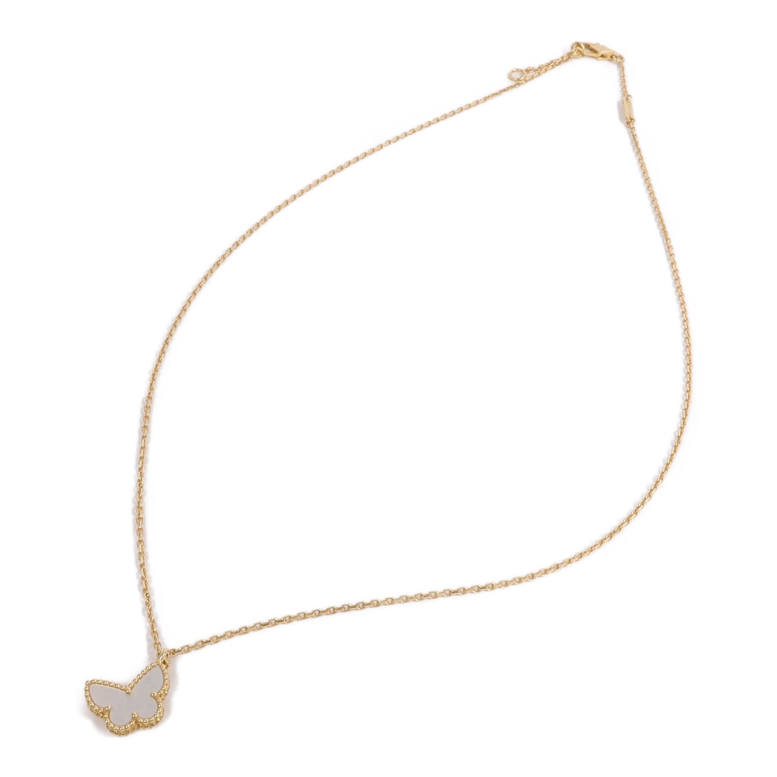 Van Cleef & Arpels 18K黃金Sweet Butterflies珍珠母貝項鍊