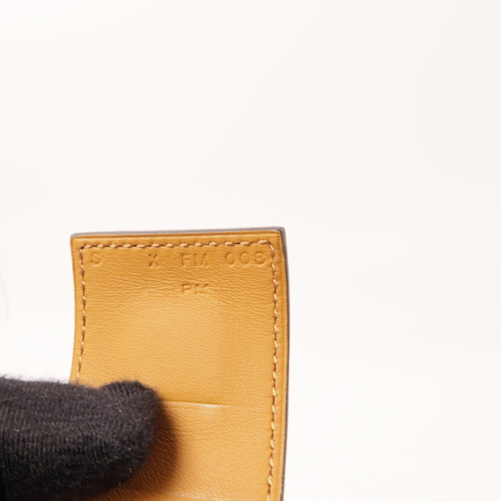 HERMES Swift皮革CDC金扣手鐲棕色