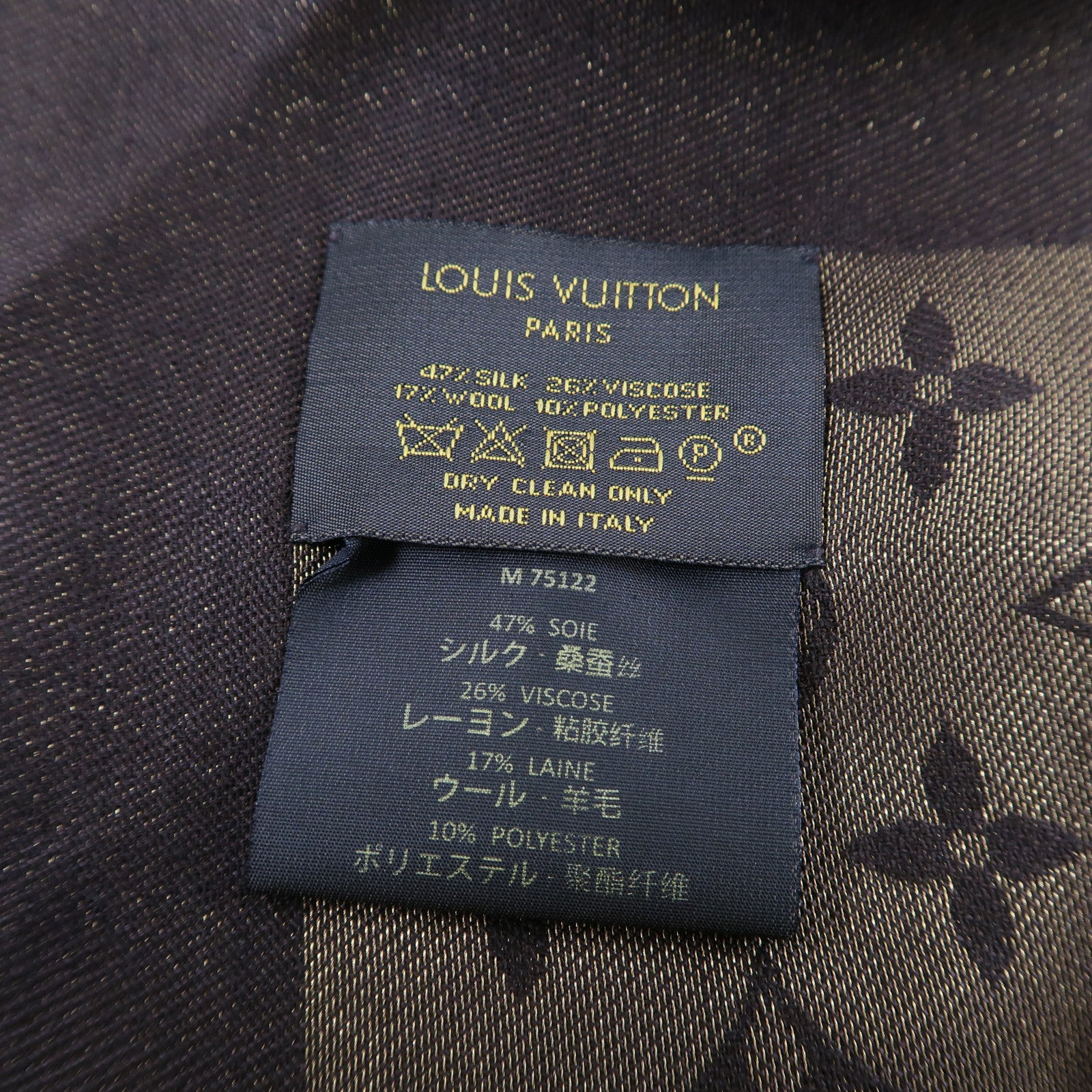 LOUIS VUITTON 絲質/人造絲Monogram Shine披肩啡色