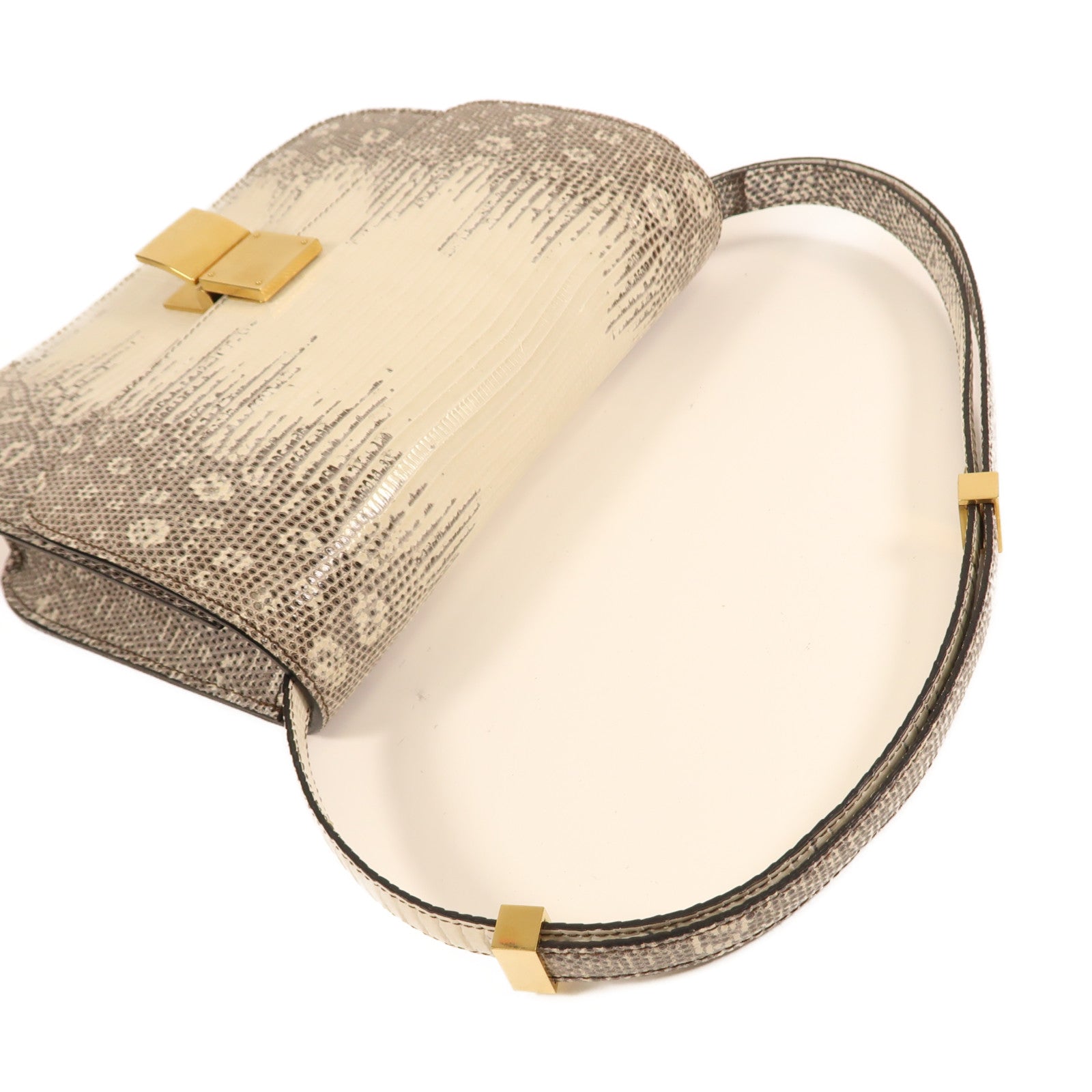 CELINE 蜥蝪皮革Classic Box金扣肩背袋