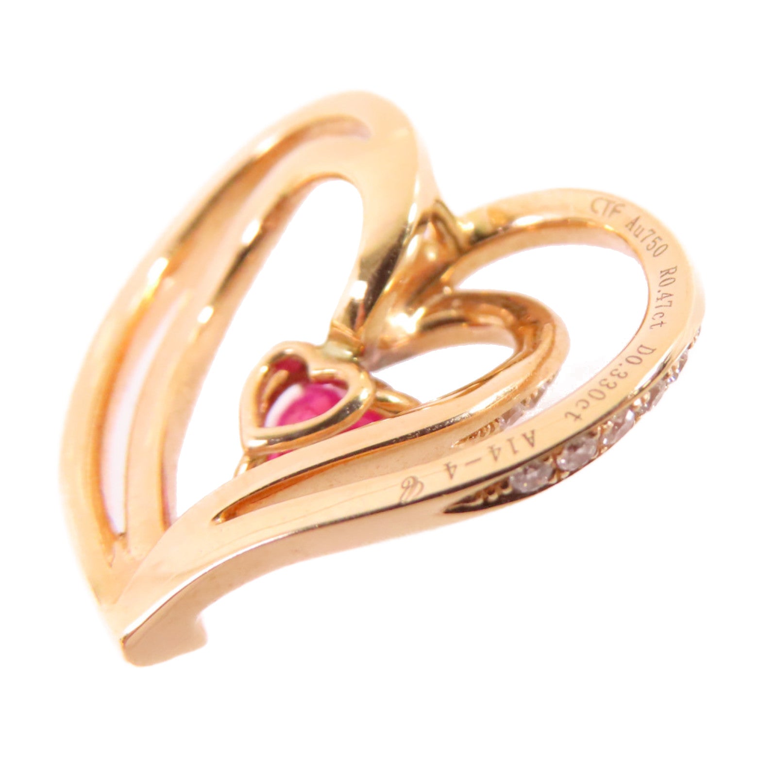 JEWELRY 【激減優惠】18K玫瑰金/0.47ct紅寶石/0.33ct鑽石Ruby Diamond Pendant Top吊墜頭扣