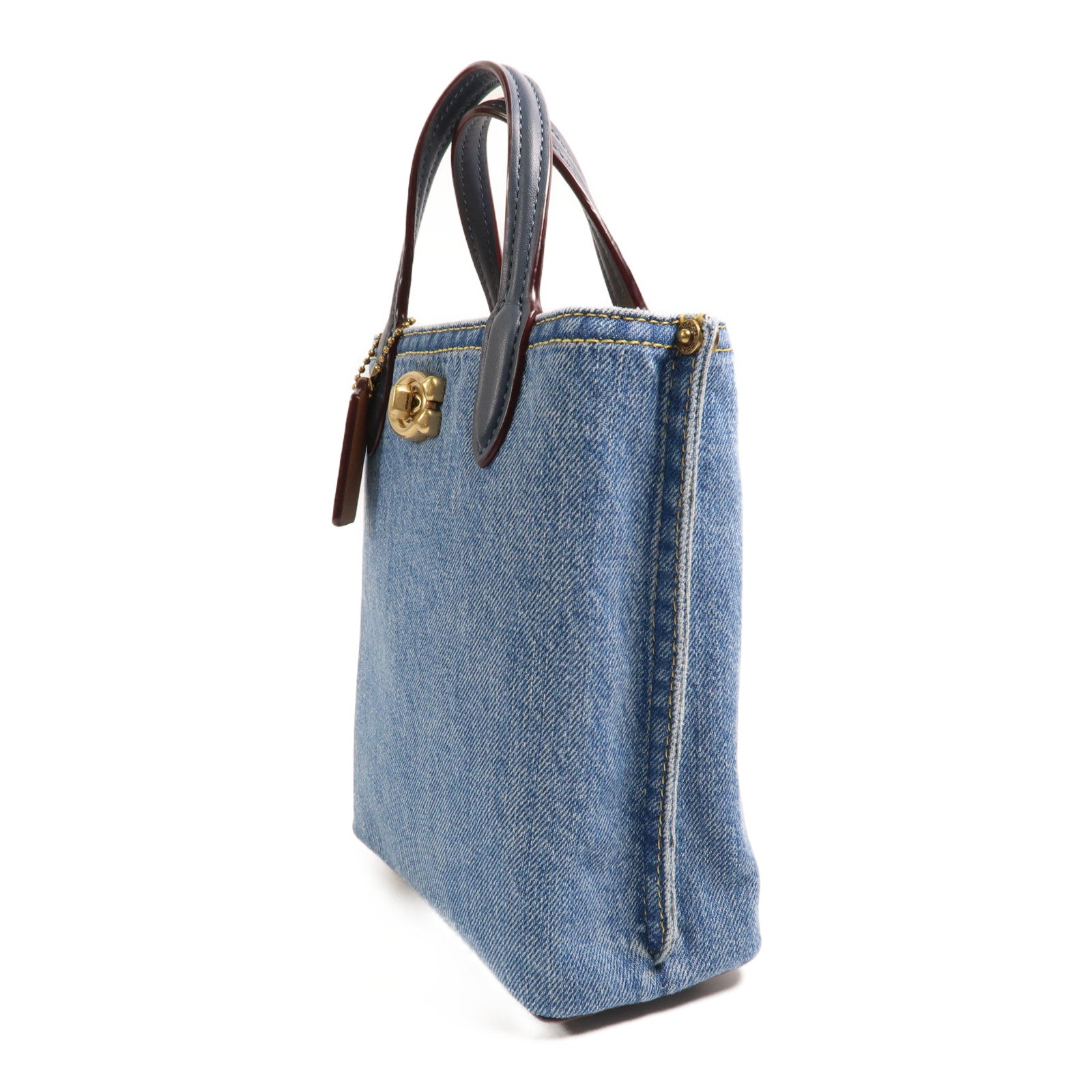 COACH 牛仔布2 Way Shoulder金扣手挽肩背兩用袋