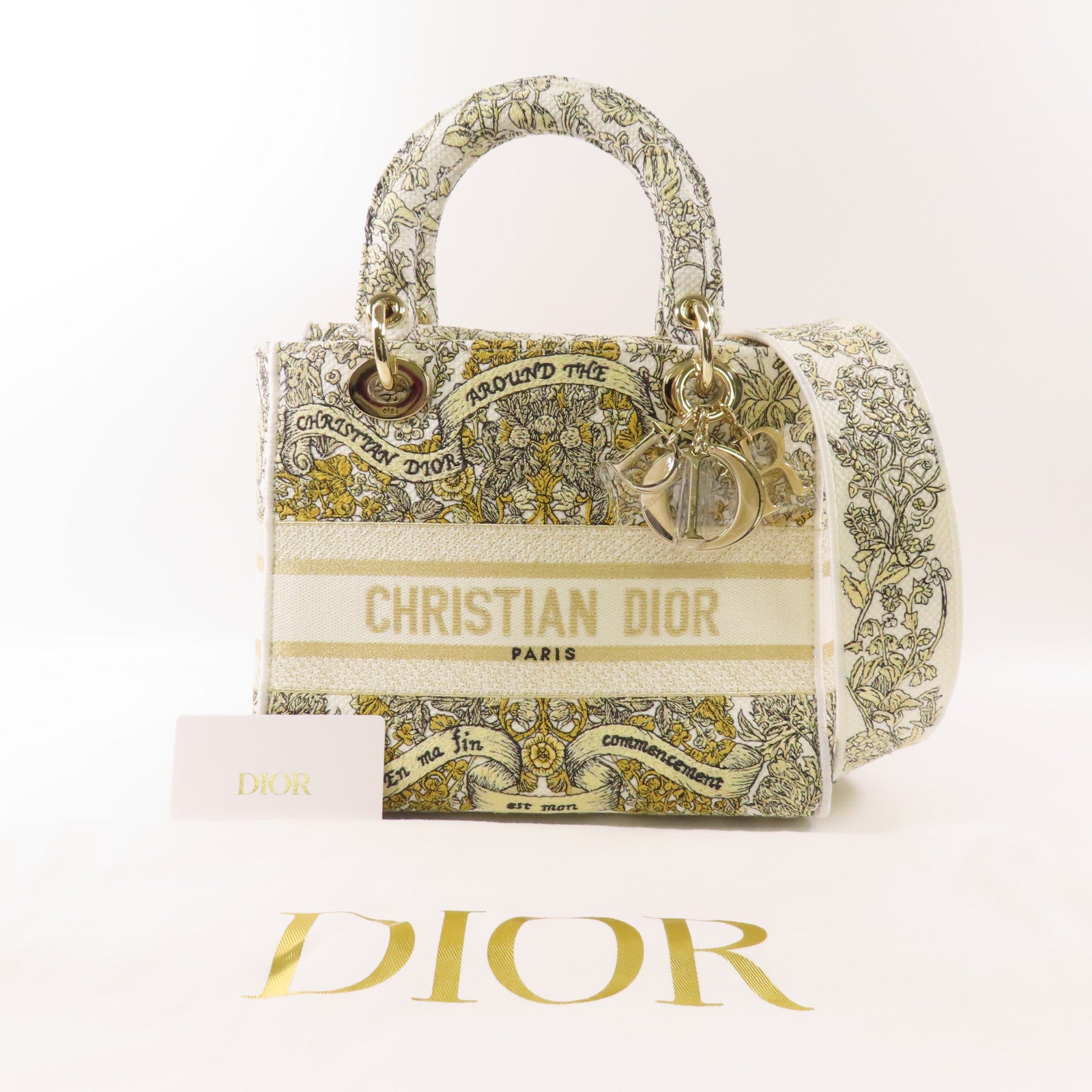 Dior 帆布Lady D-Lite銀扣手挽肩背兩用袋