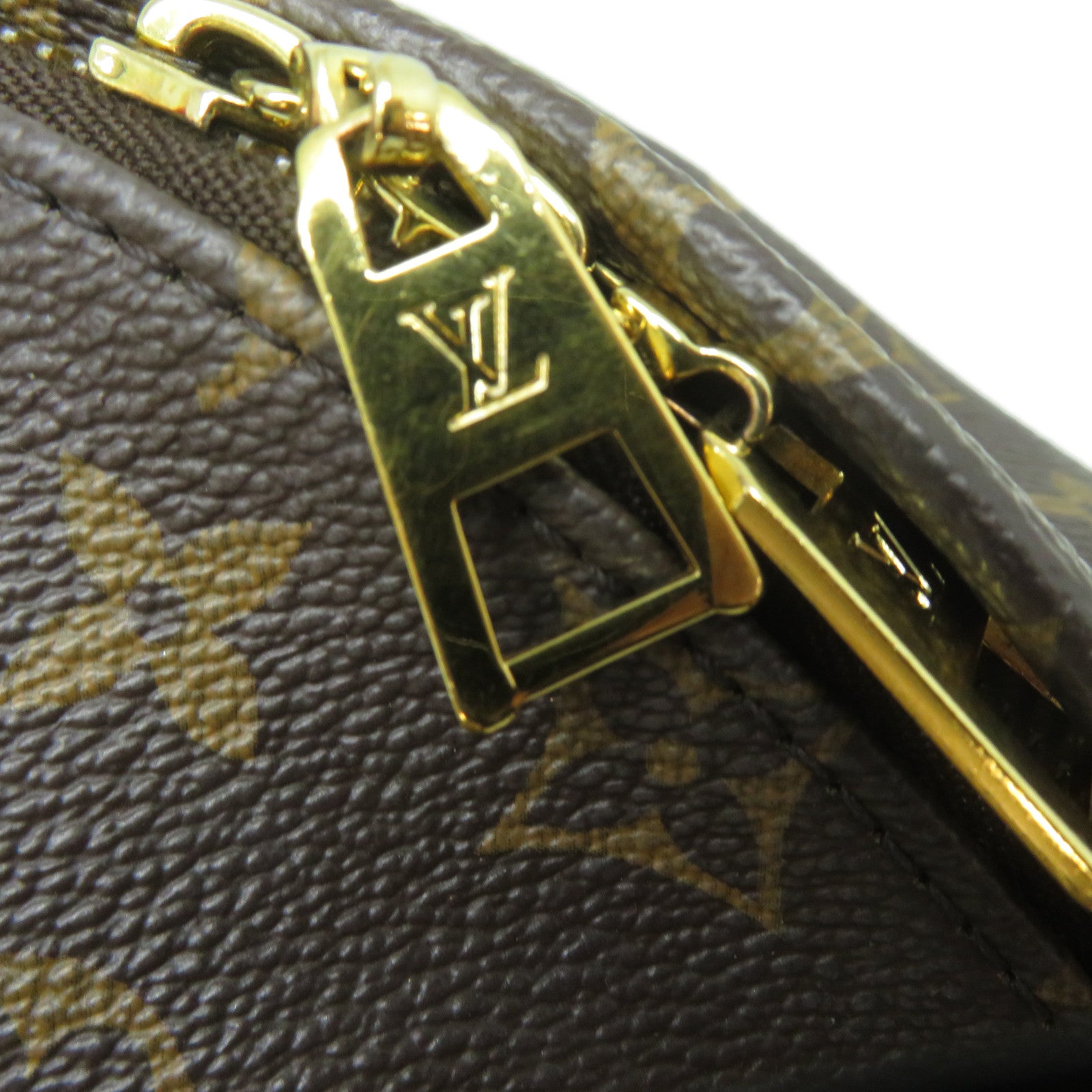 LOUIS VUITTON Monogram Macassar Palm Springs MM金扣背包啡色/黑色