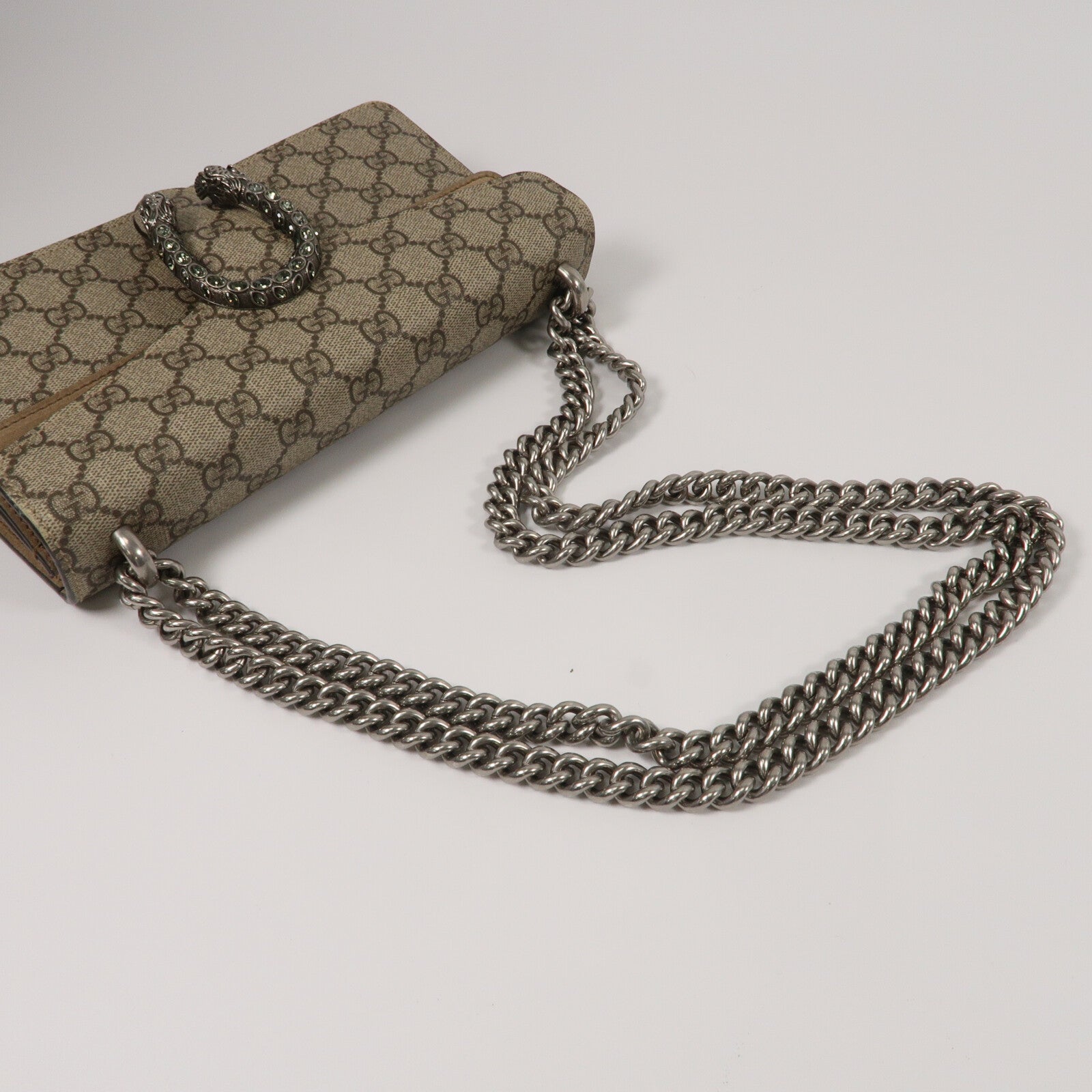 GUCCI 塗層帆布Dionysus Medium鏈帶肩背袋