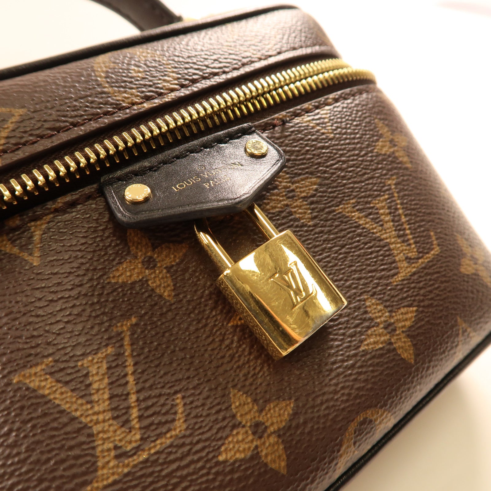 LOUIS VUITTON Monogram Reverse Vanity PM金扣手挽肩背兩用袋啡色
