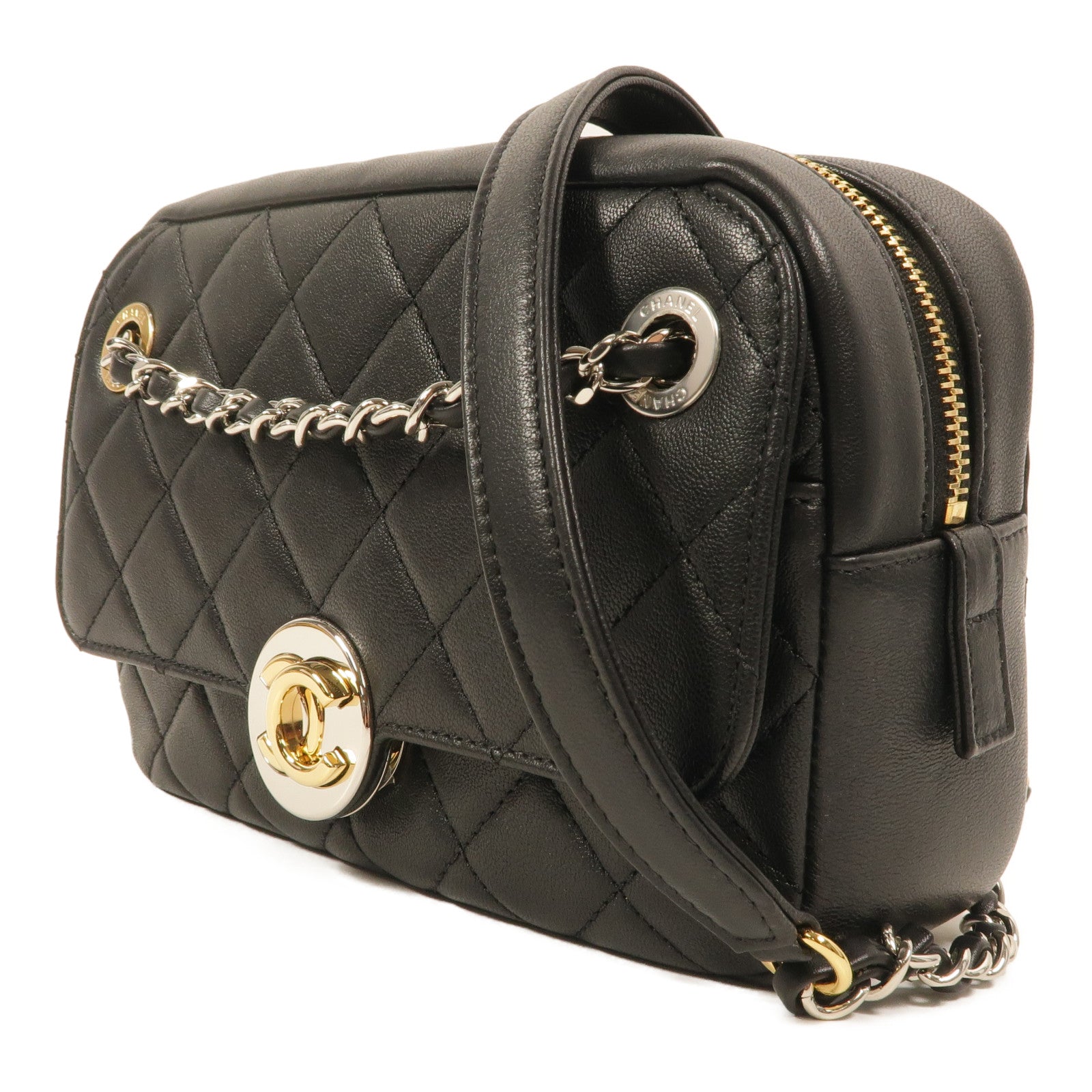 CHANEL 牛皮皮革Shoulder Bag鏈帶肩背袋