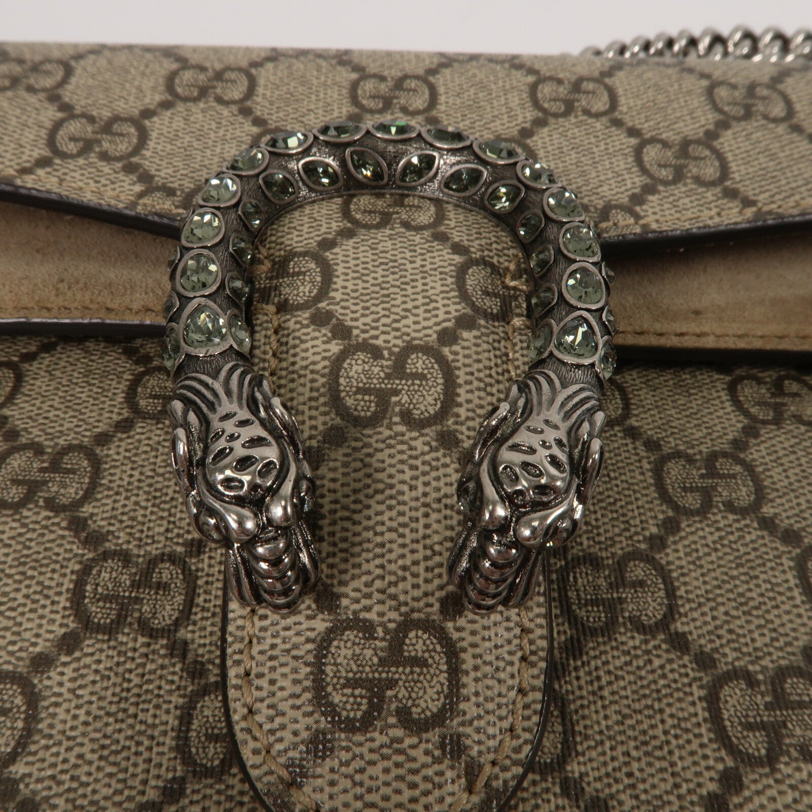 GUCCI 塗層帆布Dionysus Medium鏈帶肩背袋
