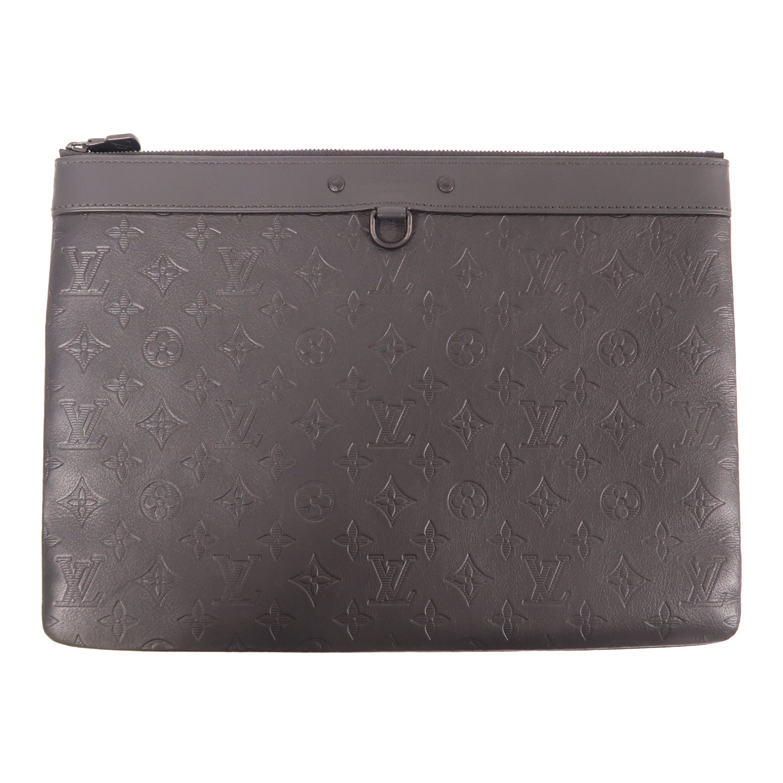 LOUIS VUITTON Monogram Shadow Pochette Discovery手拿包黑色