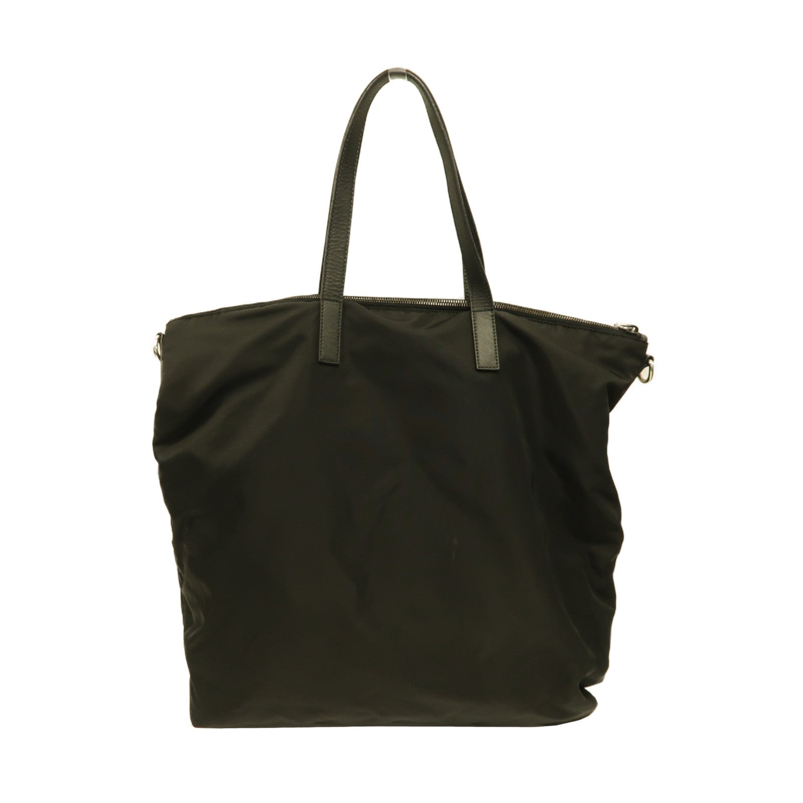 PRADA 尼龍2 Way Shoulder銀扣手挽肩背兩用袋黑色