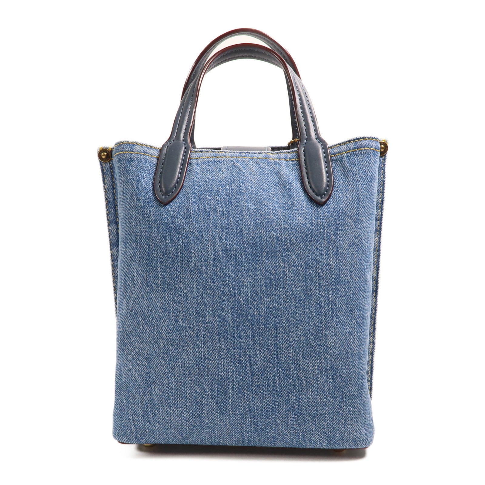 COACH 牛仔布2 Way Shoulder金扣手挽肩背兩用袋