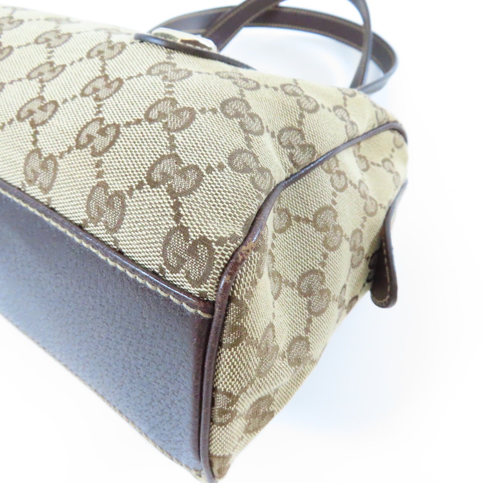 GUCCI 帆布Shoulder Bag金扣肩背袋啡色