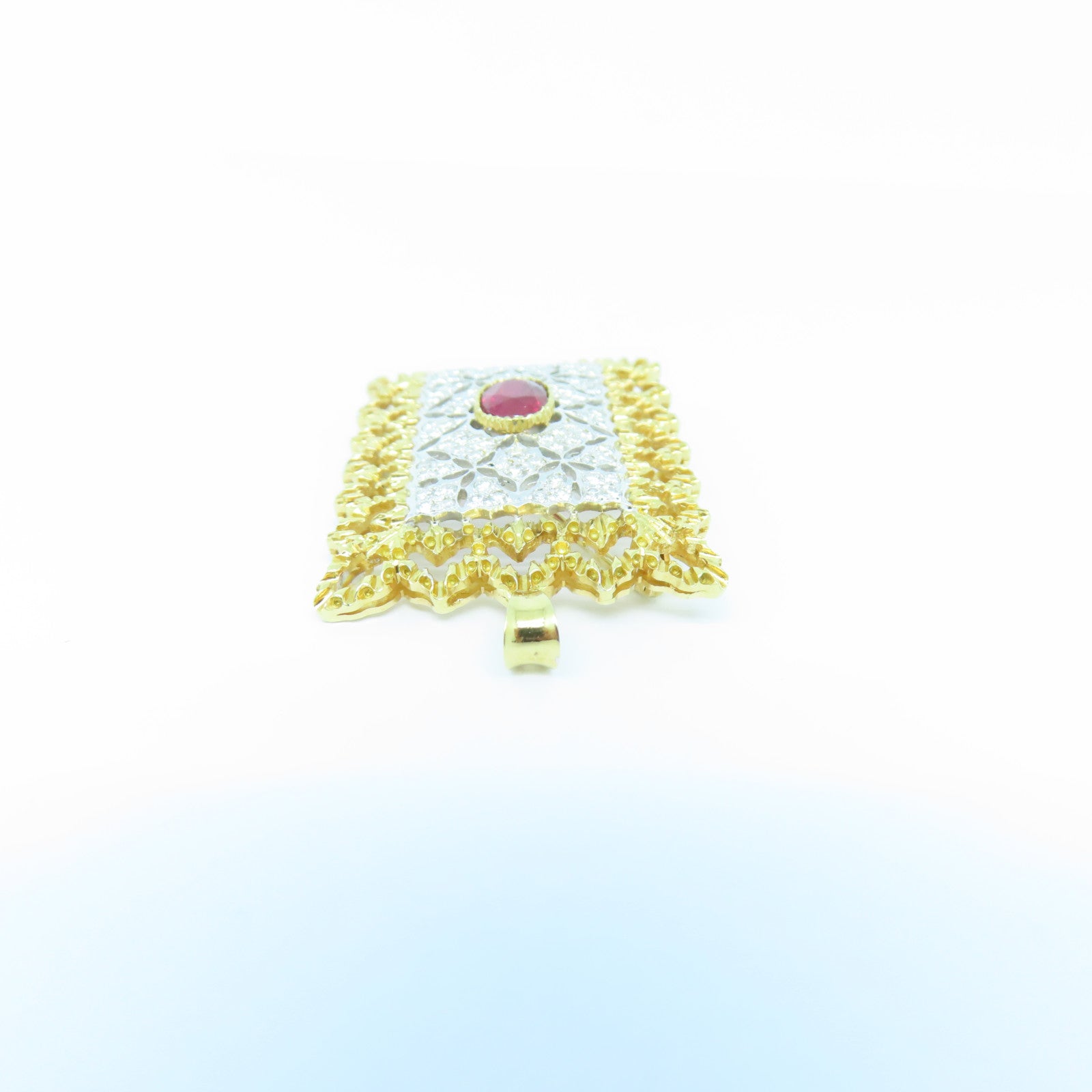 JEWELRY **【激減優惠】18K黃金Ruby Diamond Brooch紅寶石/鑽石胸針