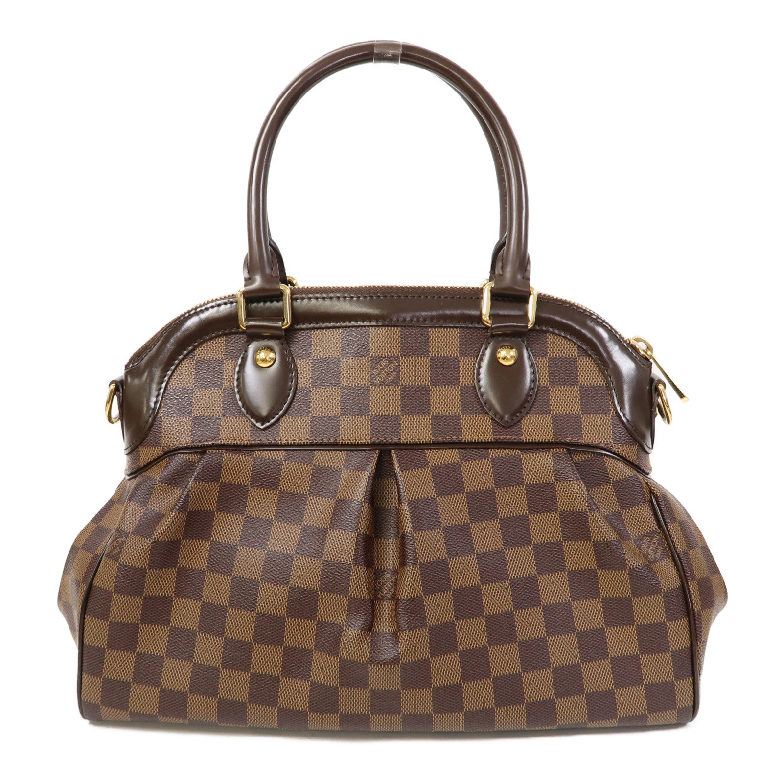 LOUIS VUITTON 【激減優惠】Damier Ebene Trevi PM金扣手挽肩背兩用袋啡色