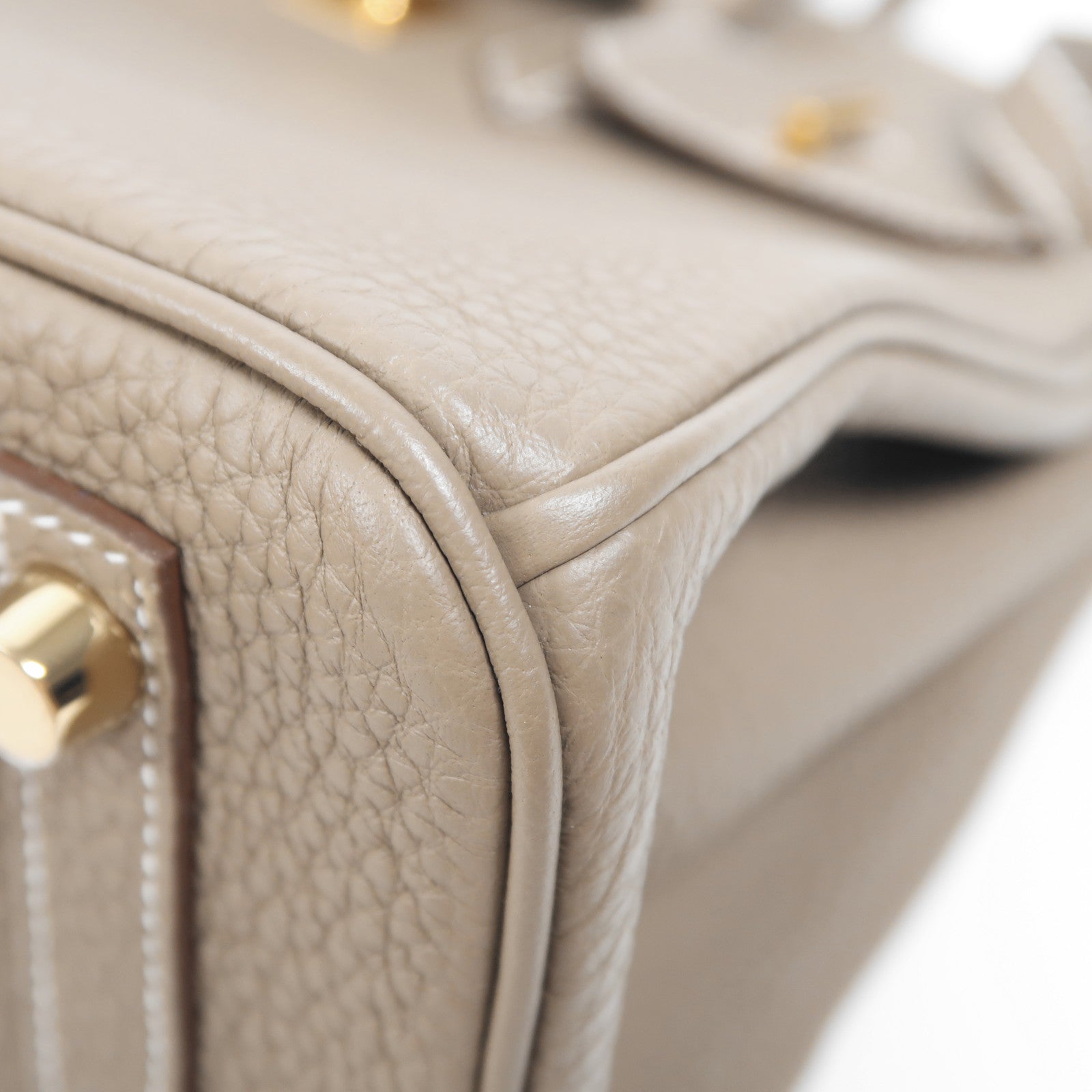 HERMES Togo皮革Birkin 25金扣手挽袋Etoupe