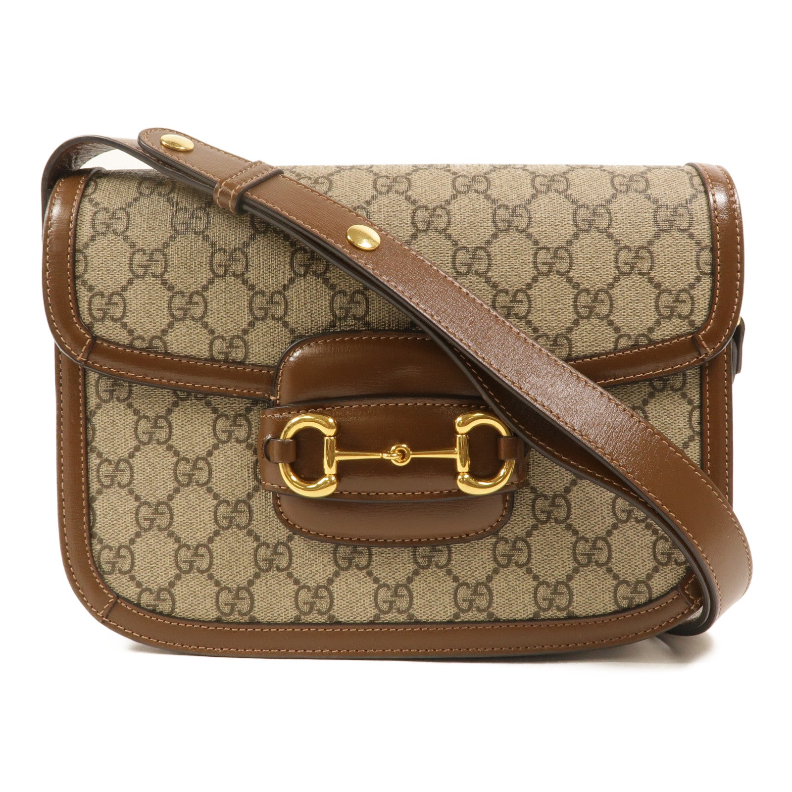 GUCCI 塗層帆布Horsebit 1955 Medium肩背袋