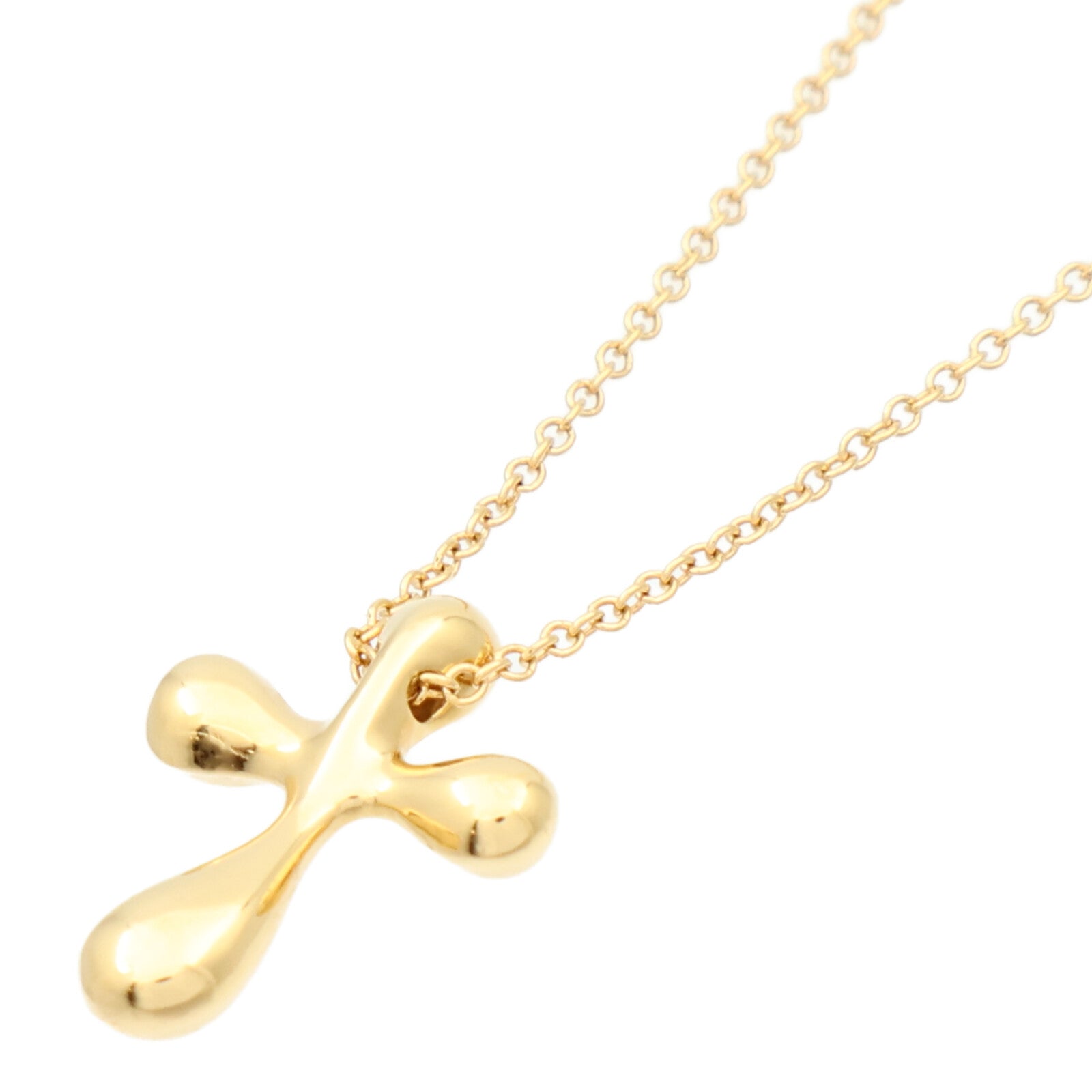 TIFFANY＆CO 18K黃金Elsa Peretti Cross Pendant項鍊