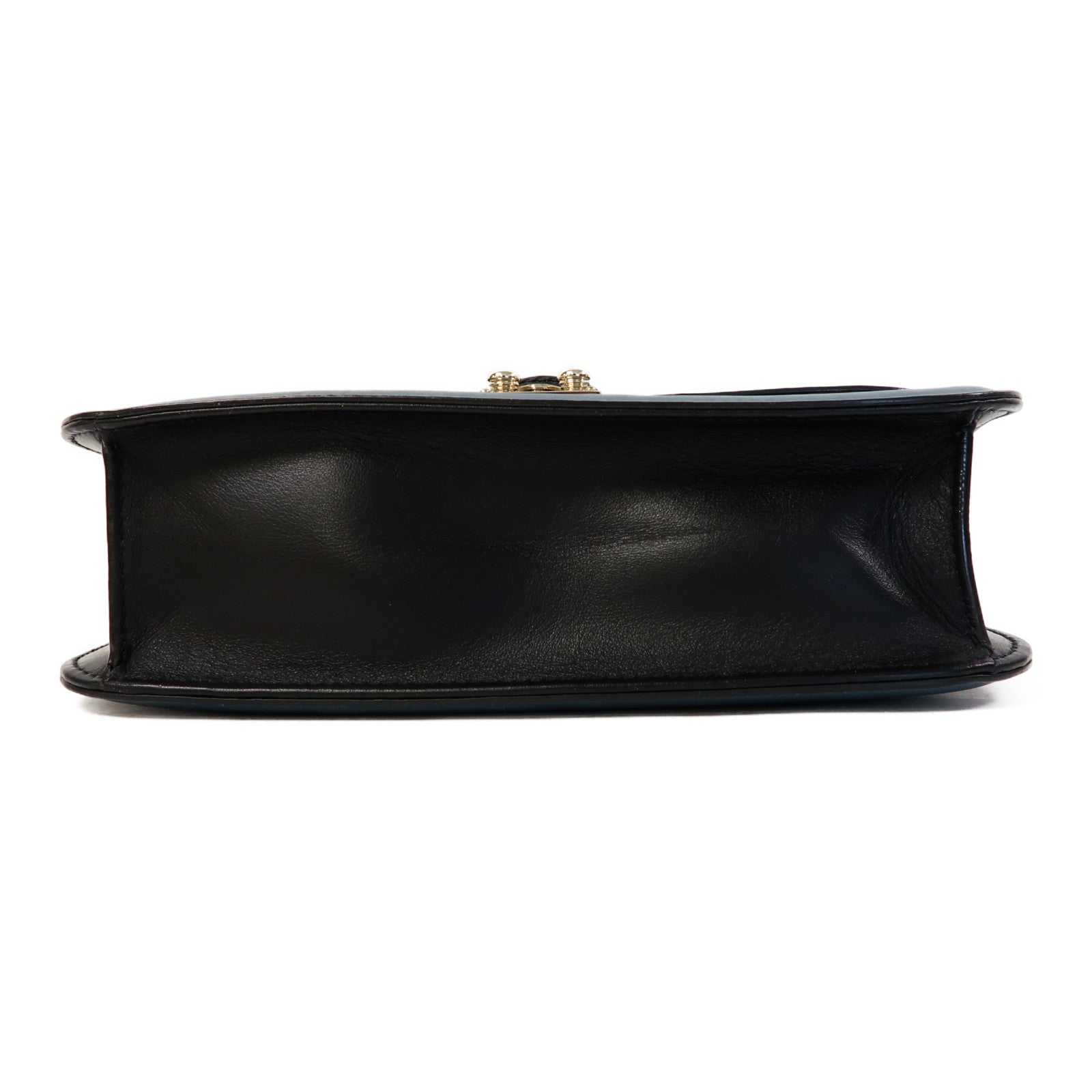 Valentino 【激減優惠】皮革Shoulder Bag銀扣肩背袋藍色/黑色