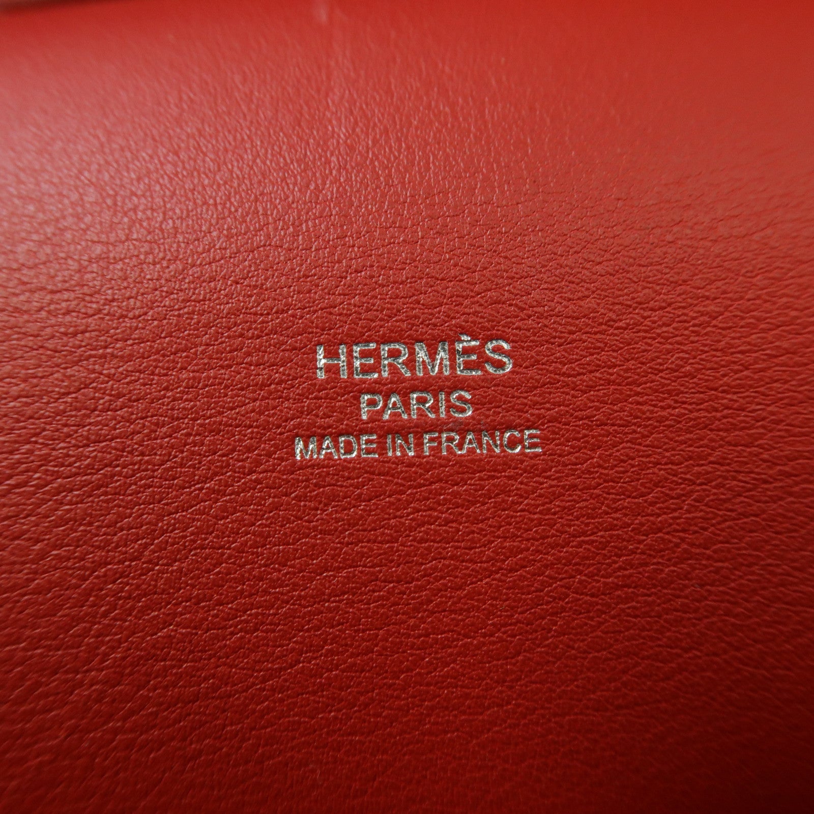 HERMES Evercolor皮革Jypsiere 28銀扣肩背袋番茄紅色