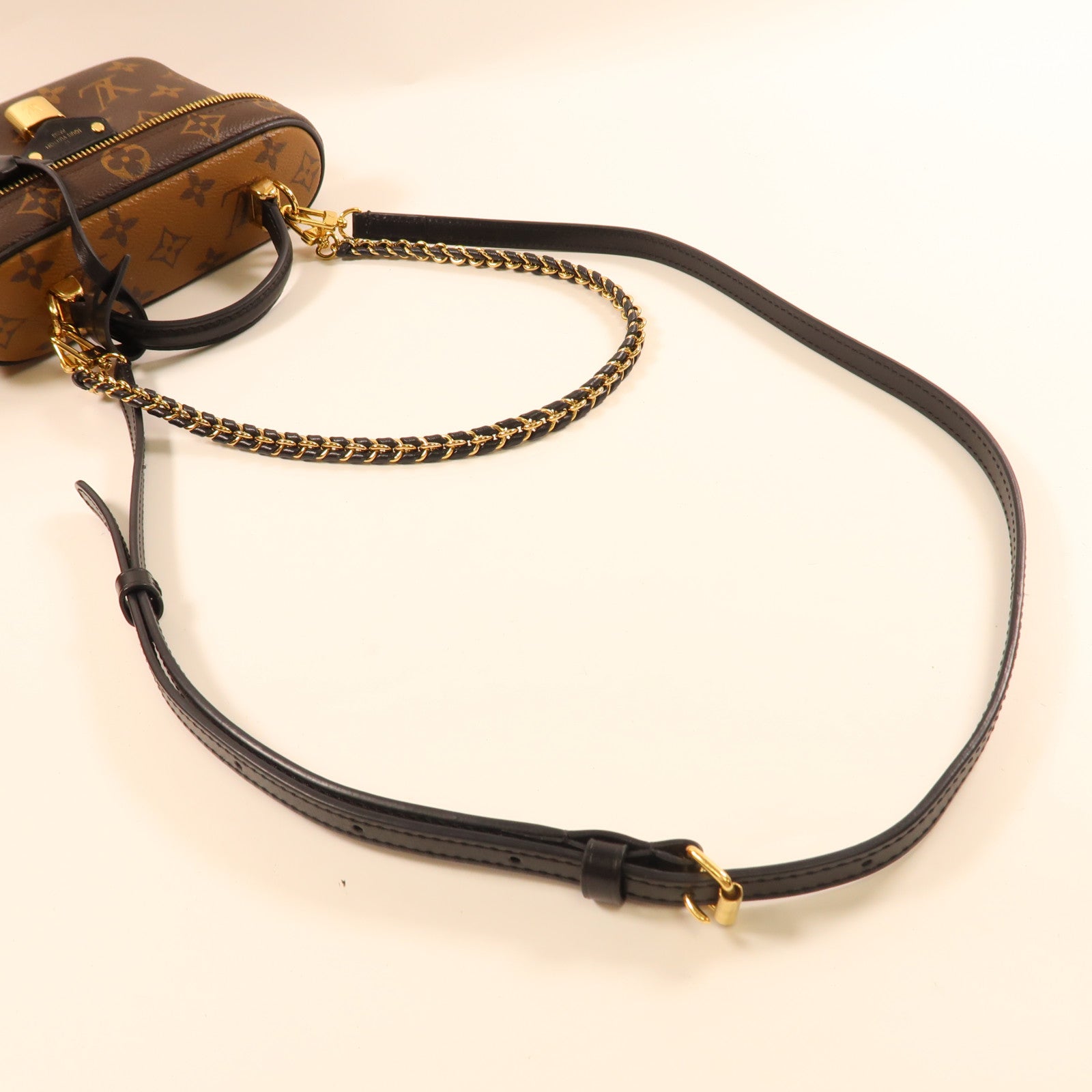 LOUIS VUITTON Monogram Reverse Vanity PM金扣手挽肩背兩用袋啡色