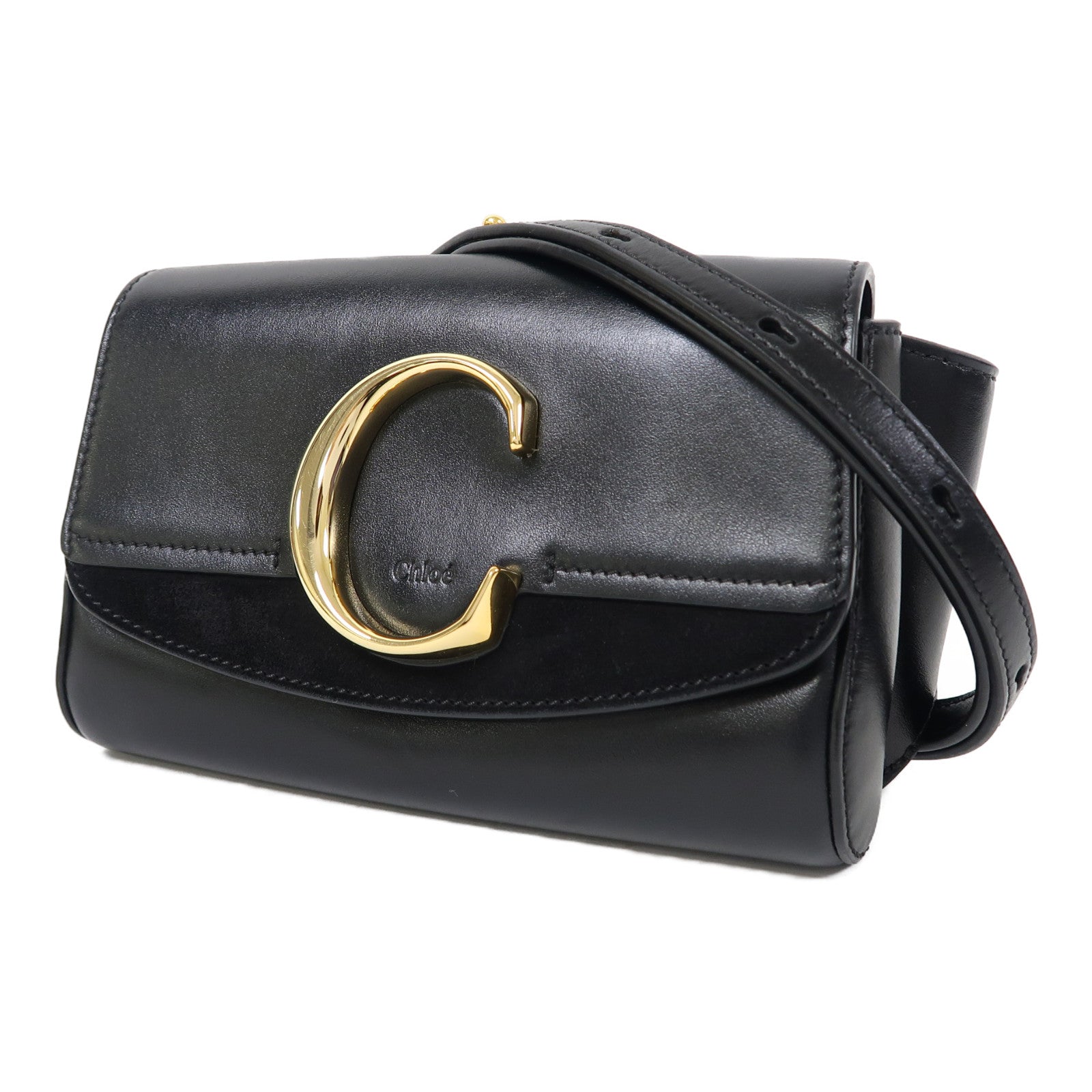 Chloe 【激減優惠】牛皮皮革Waist Bag金扣腰包黑色