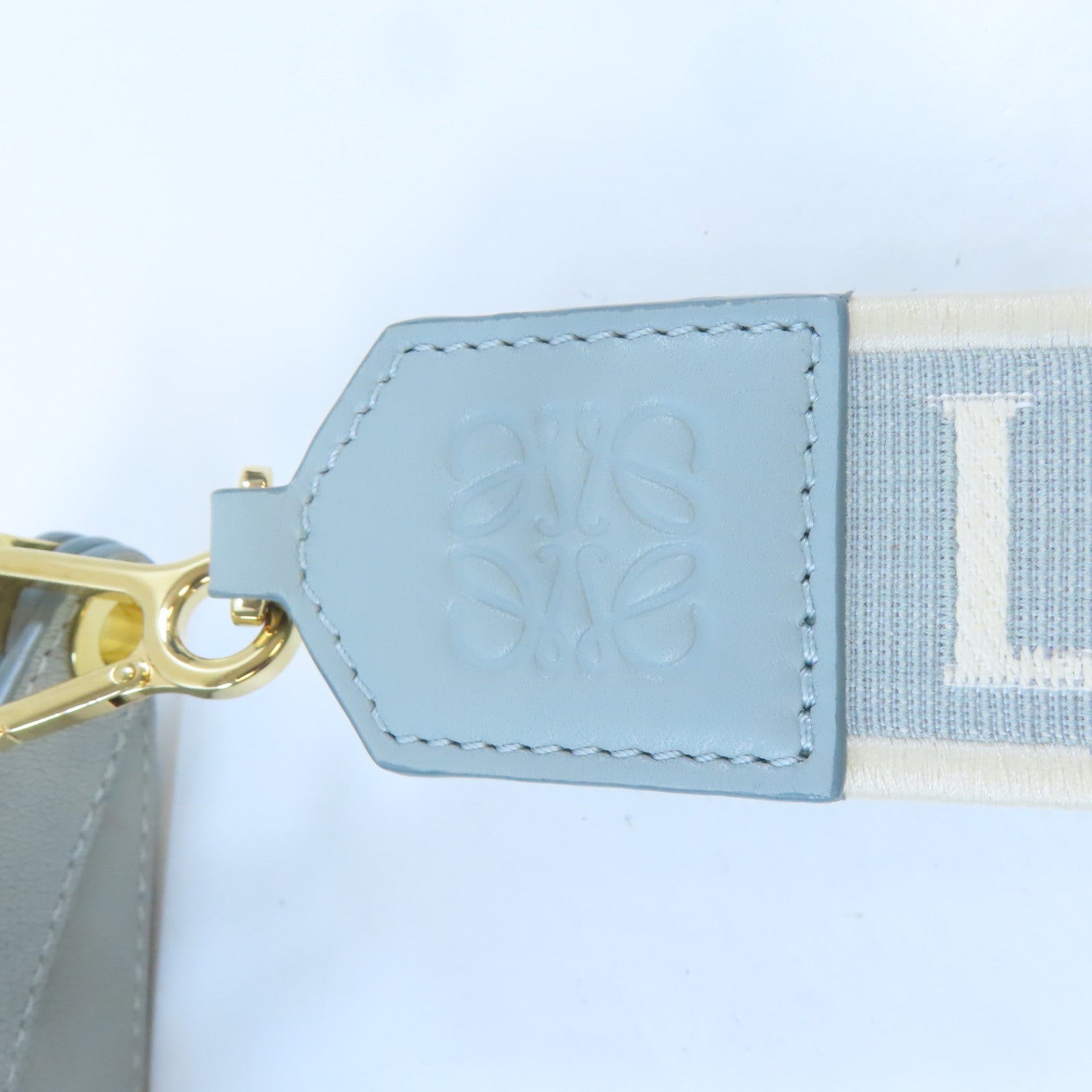 LOEWE GHW Luna Bag Shoulder Handbag Calfskin Leather Gray