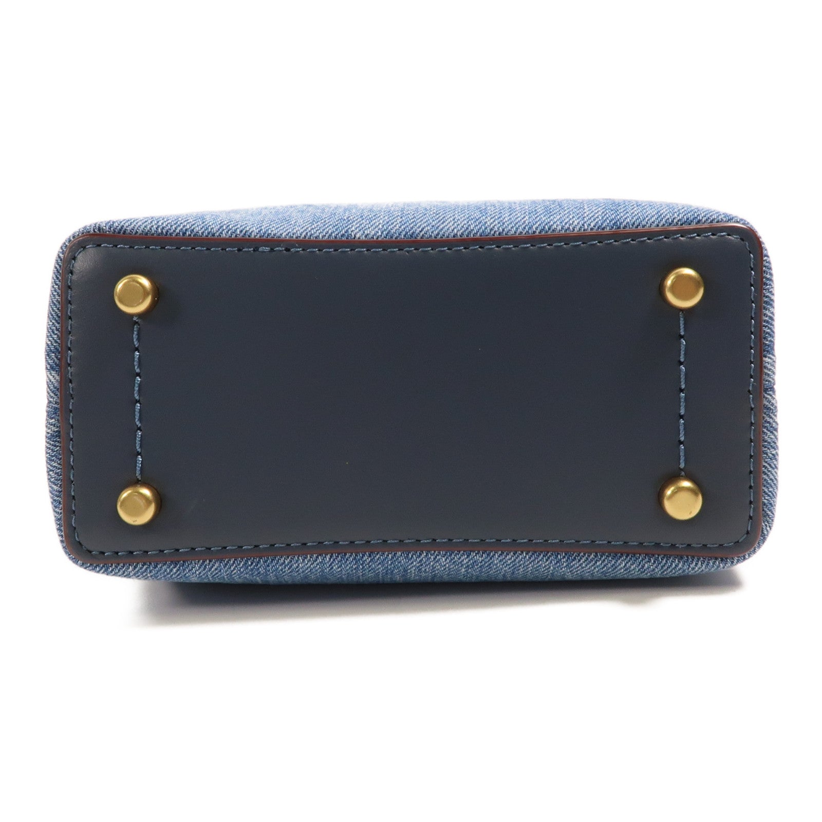COACH 牛仔布2 Way Shoulder金扣手挽肩背兩用袋