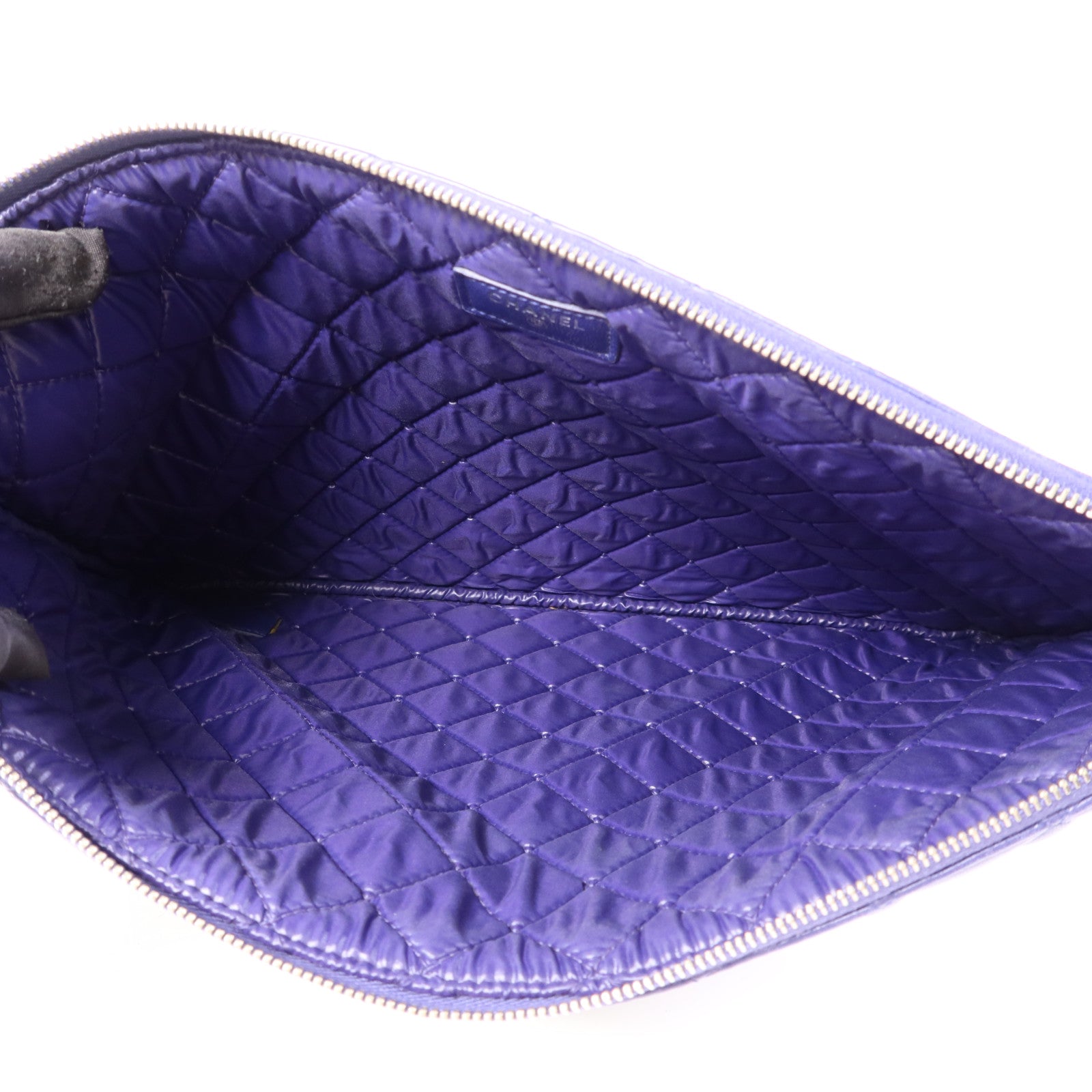 CHANEL 羊皮皮革Pouch銀扣小袋