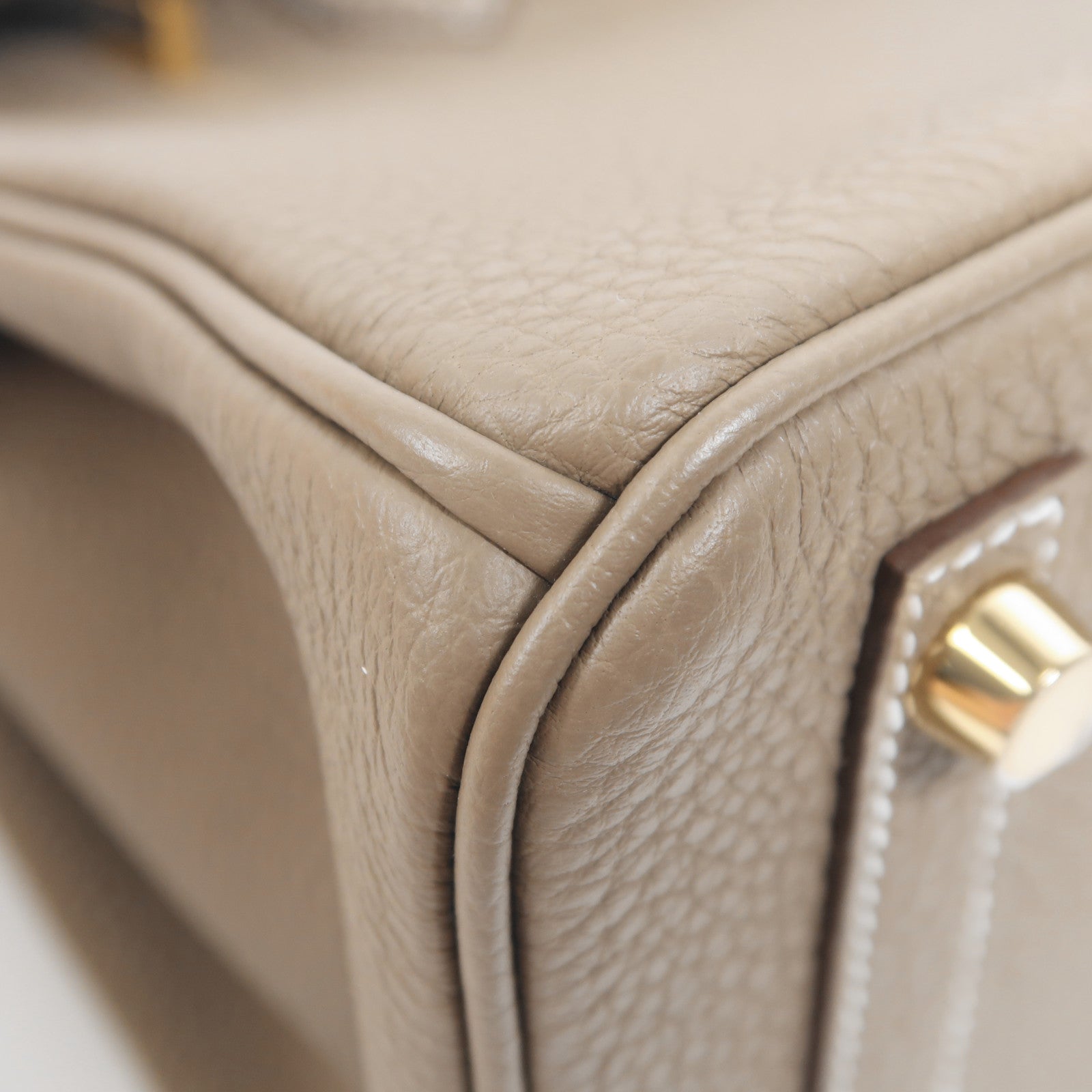 HERMES Togo皮革Birkin 25金扣手挽袋Etoupe