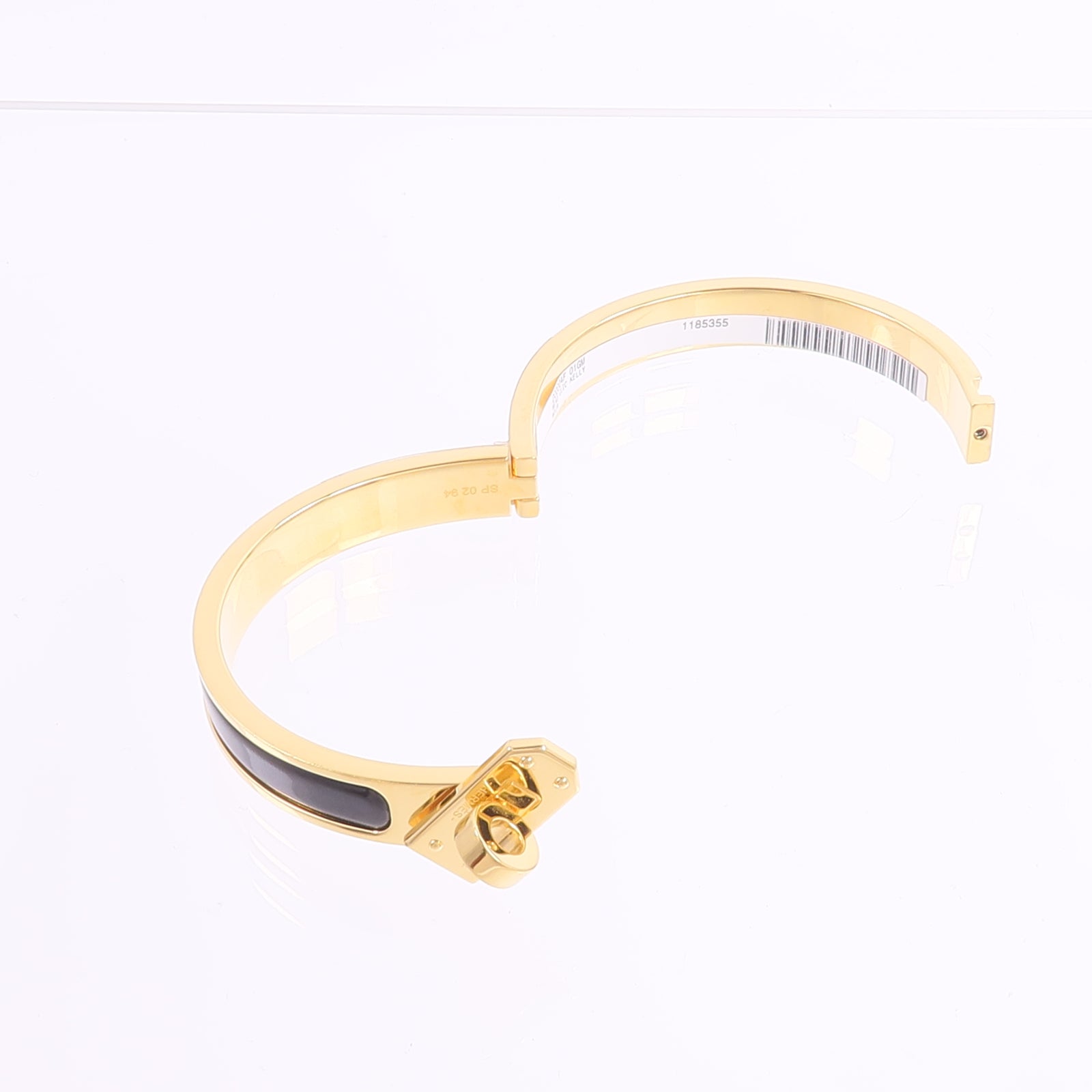 HERMES 金屬/琺瑯Mini Clic Kelly Bracelet手鐲Noir