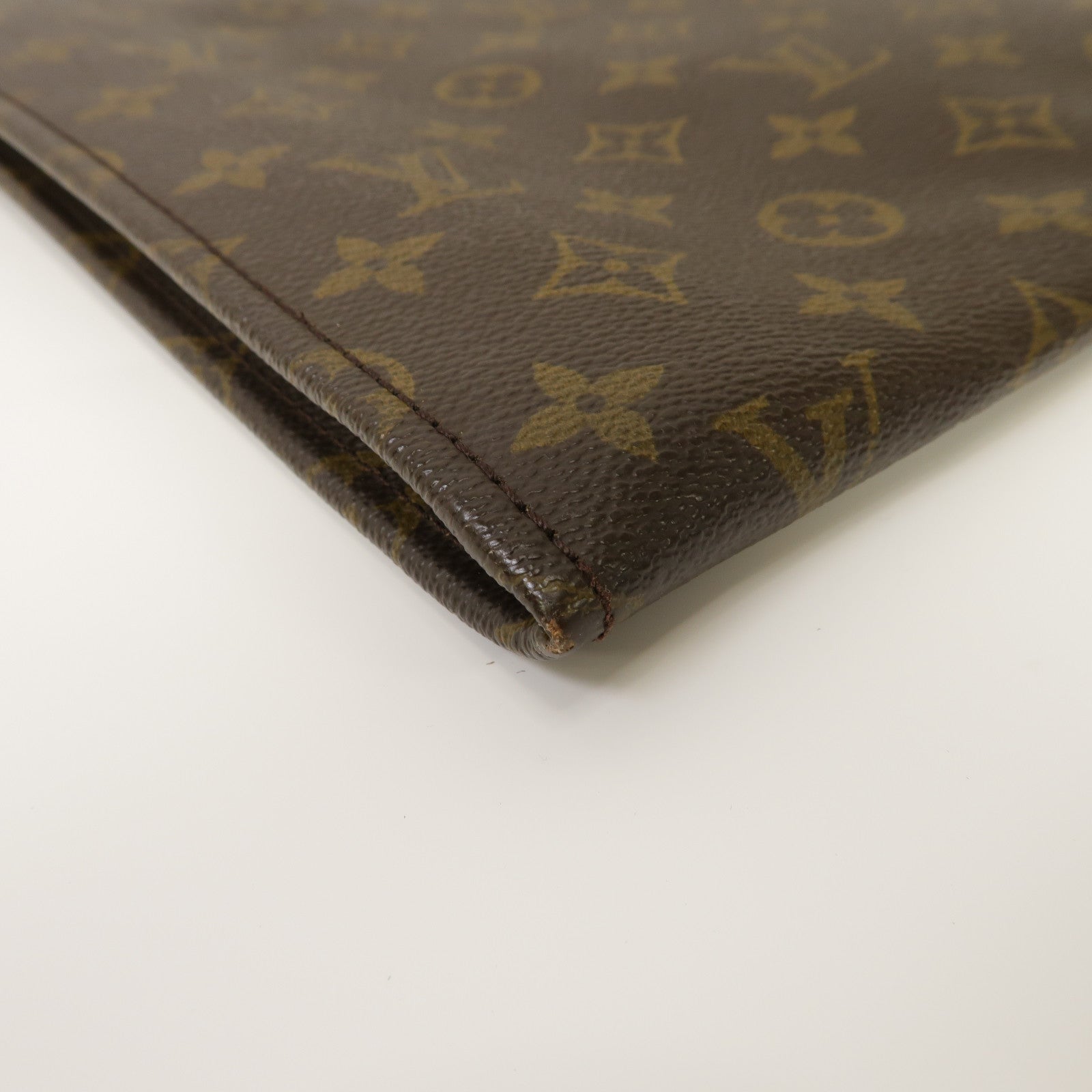 LOUIS VUITTON Monogram Poche Documents金扣手拿包啡色