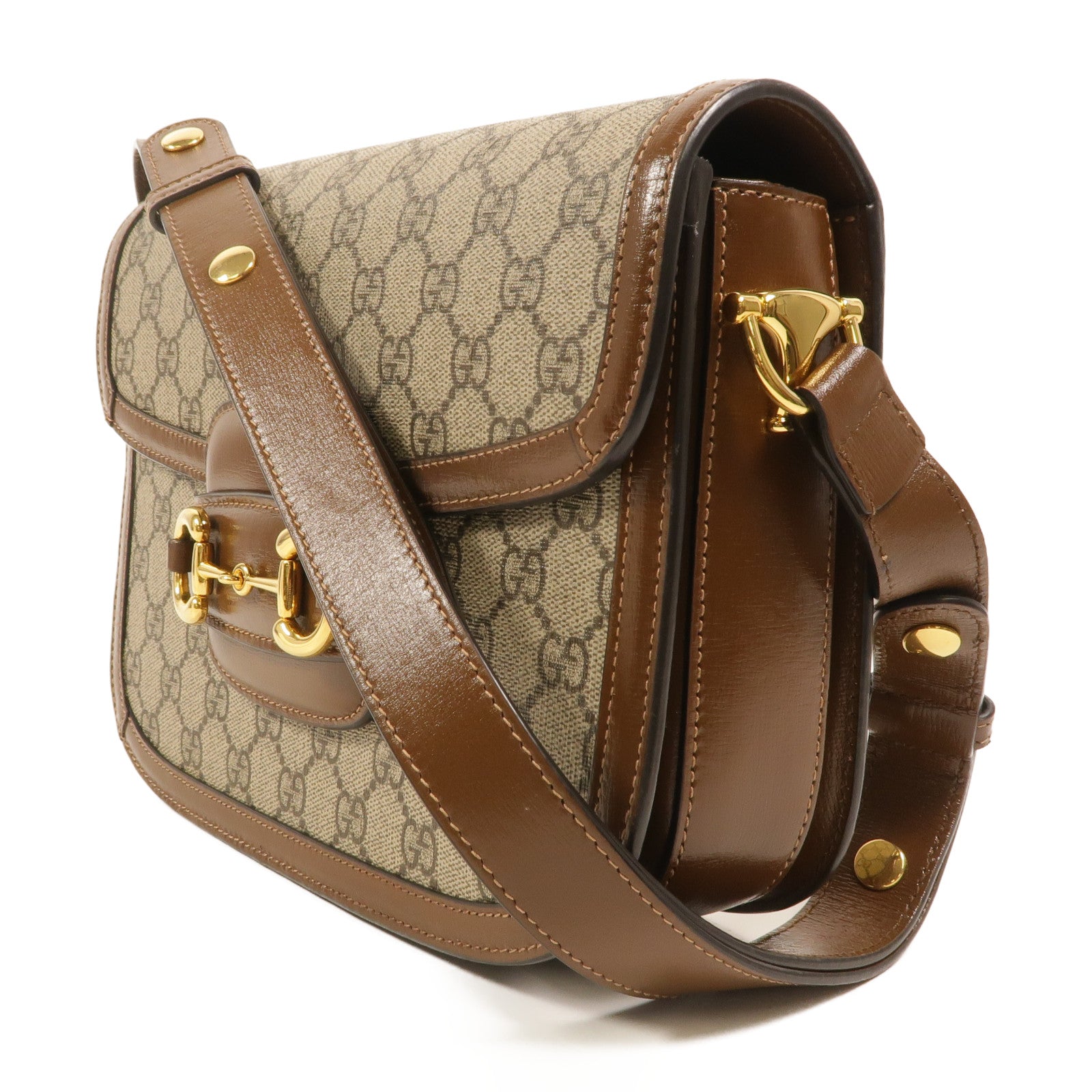GUCCI 塗層帆布Horsebit 1955 Medium肩背袋