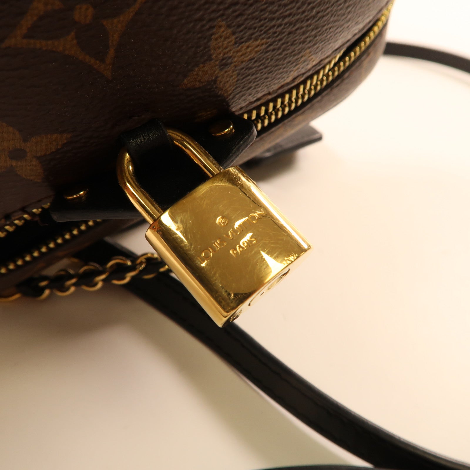 LOUIS VUITTON Monogram Reverse Vanity PM金扣手挽肩背兩用袋啡色